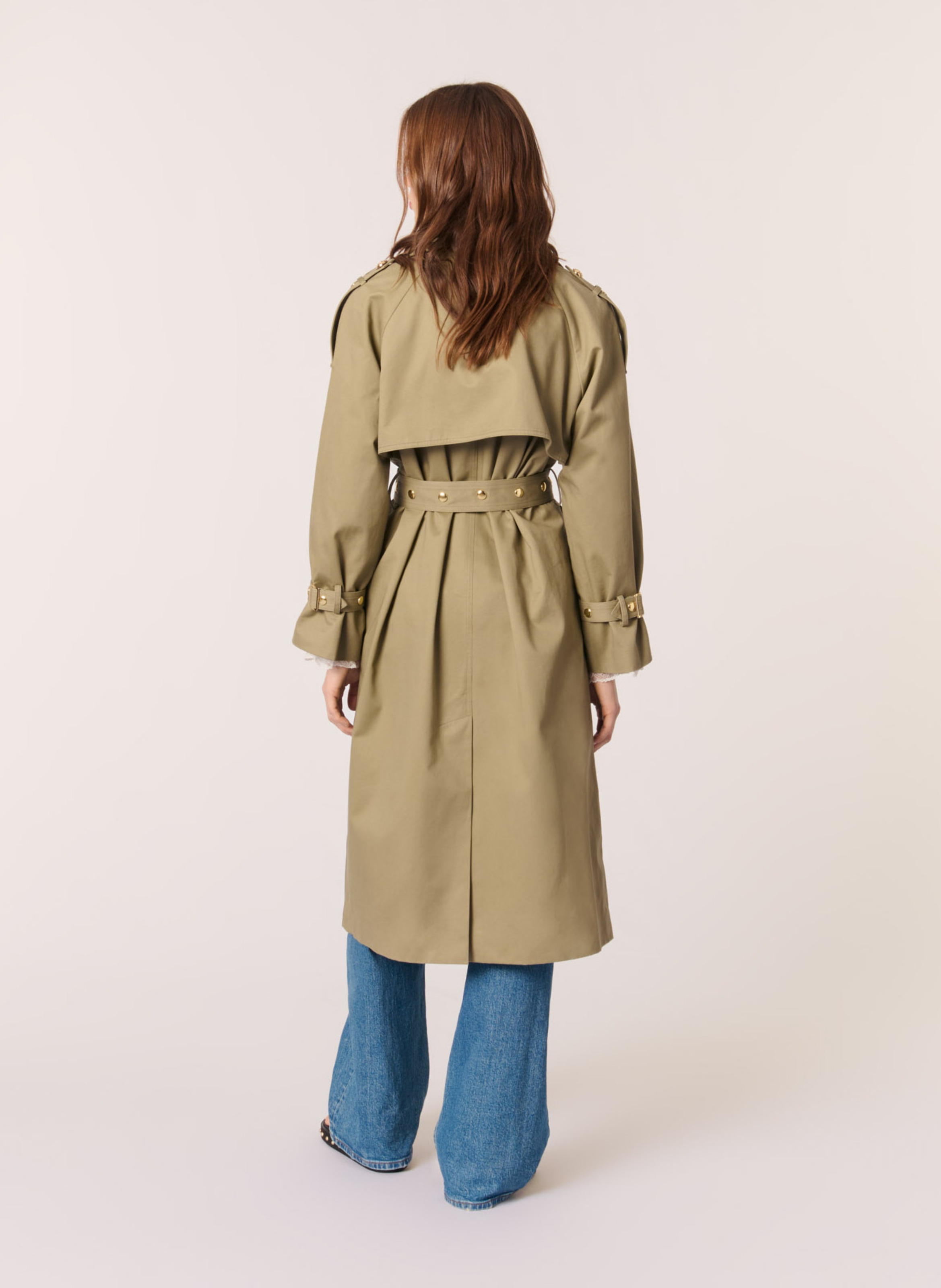 Trench cintrée en coton  MAJE Kaki