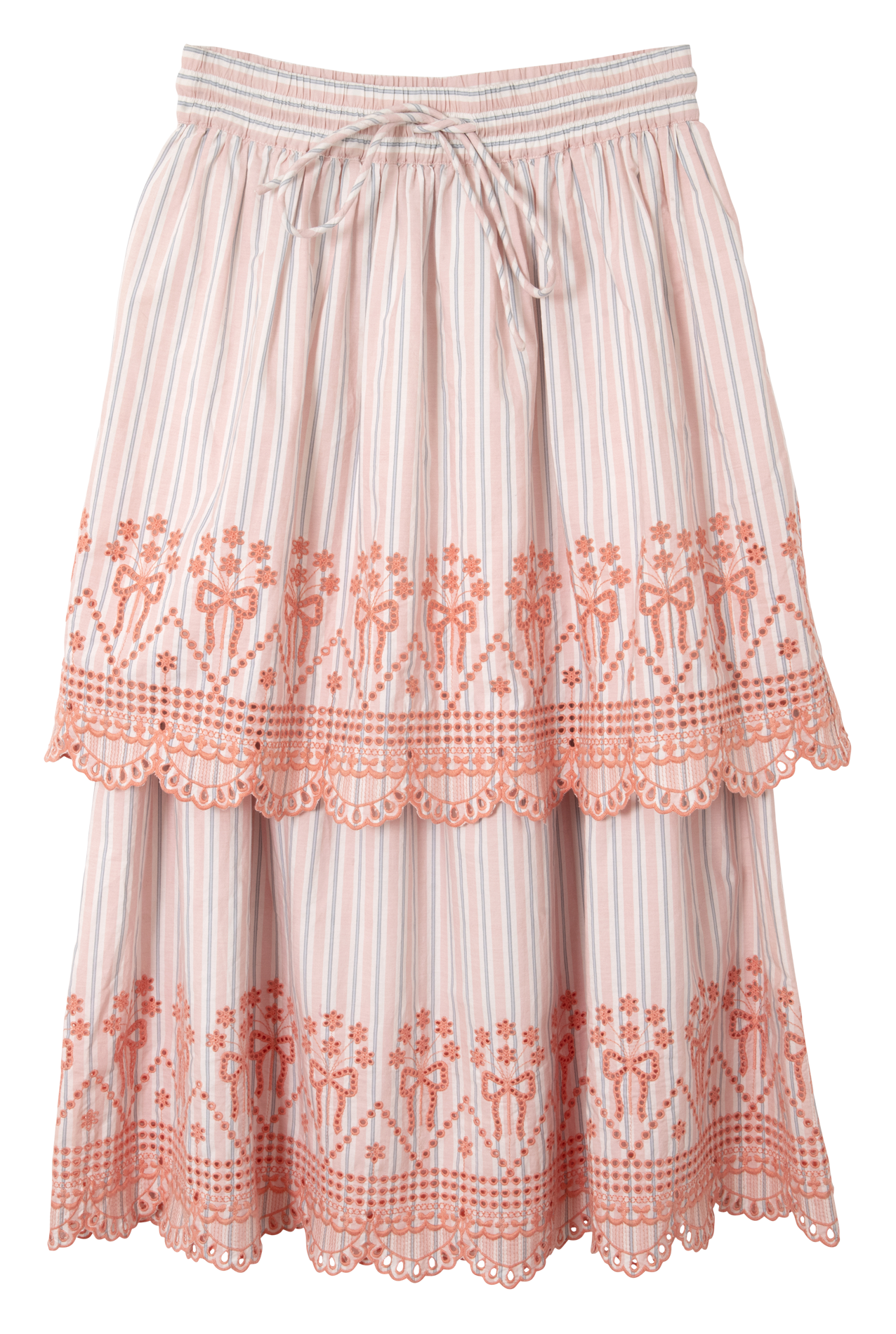 Midi-Rock mit gestreiften Stickereien DAMSON MADDER Orange