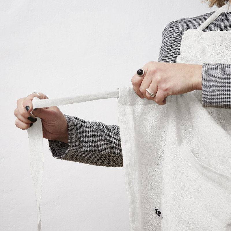 Chef apron in cotton gauze L'EFFET PAPILLON White