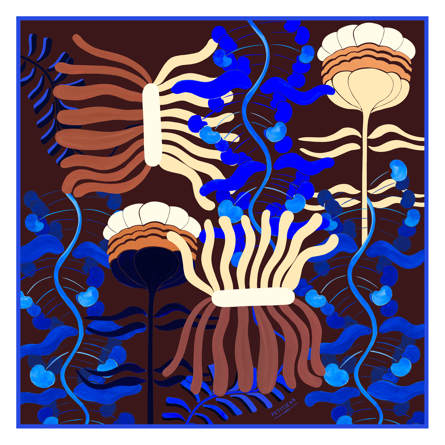 Floaty silk scarf PETITJEAN PARIS Blue