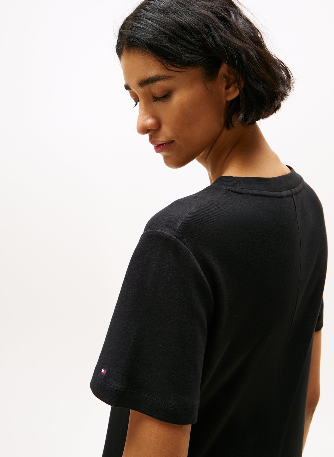 Long cotton dress TOMMY HILFIGER Black