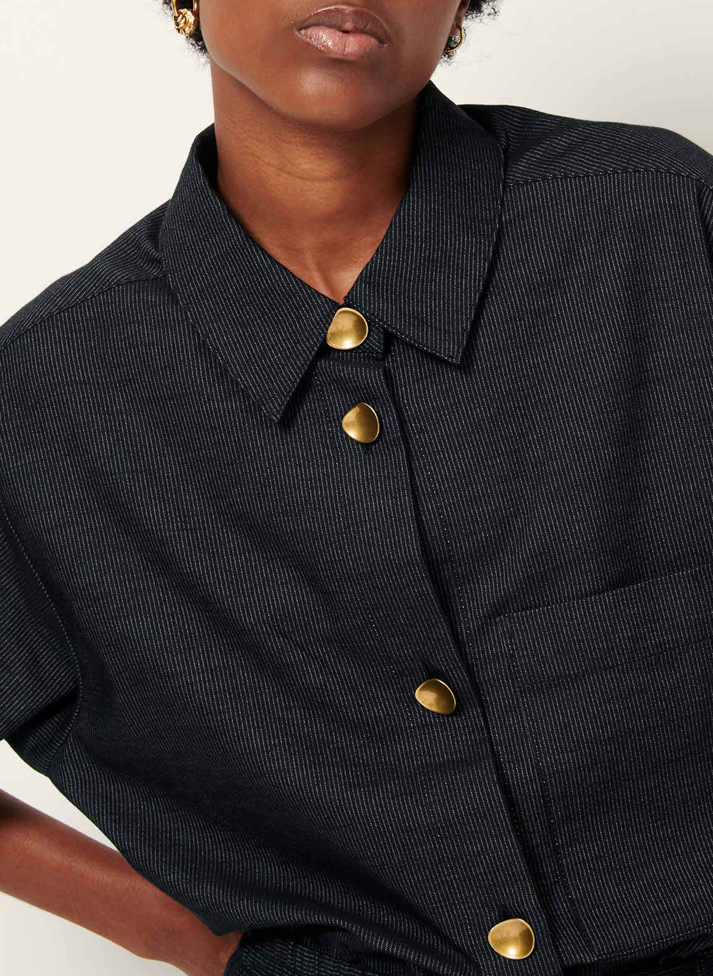 Chemise col classique en denim SESSUN Bleu