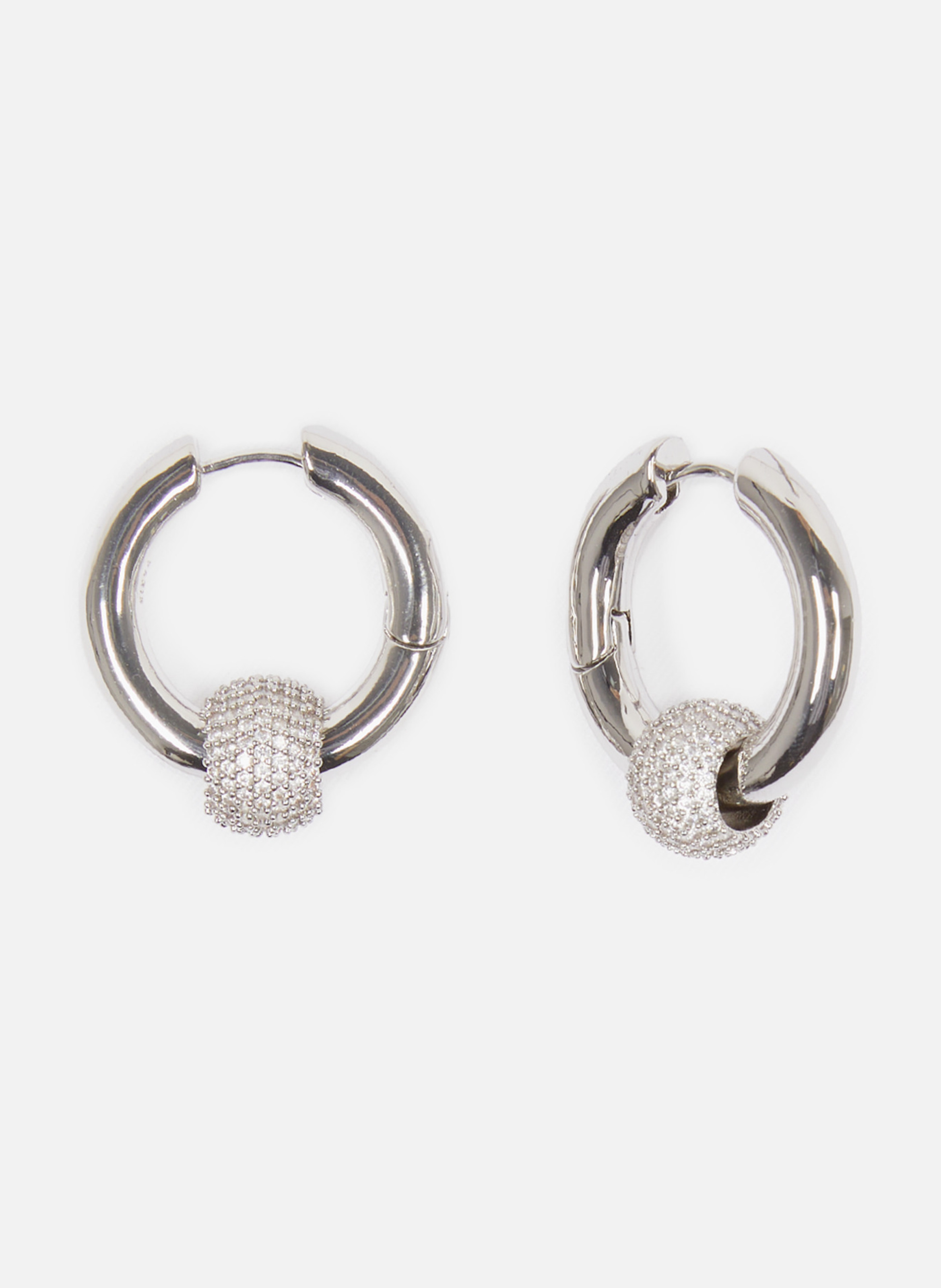 Boucles d'oreille créole et strass THE KOOPLES Gris