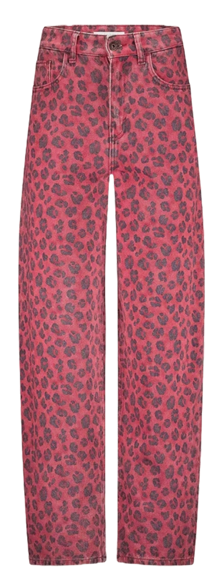 Jean droit en coton bio imprimé BY BAR Rouge