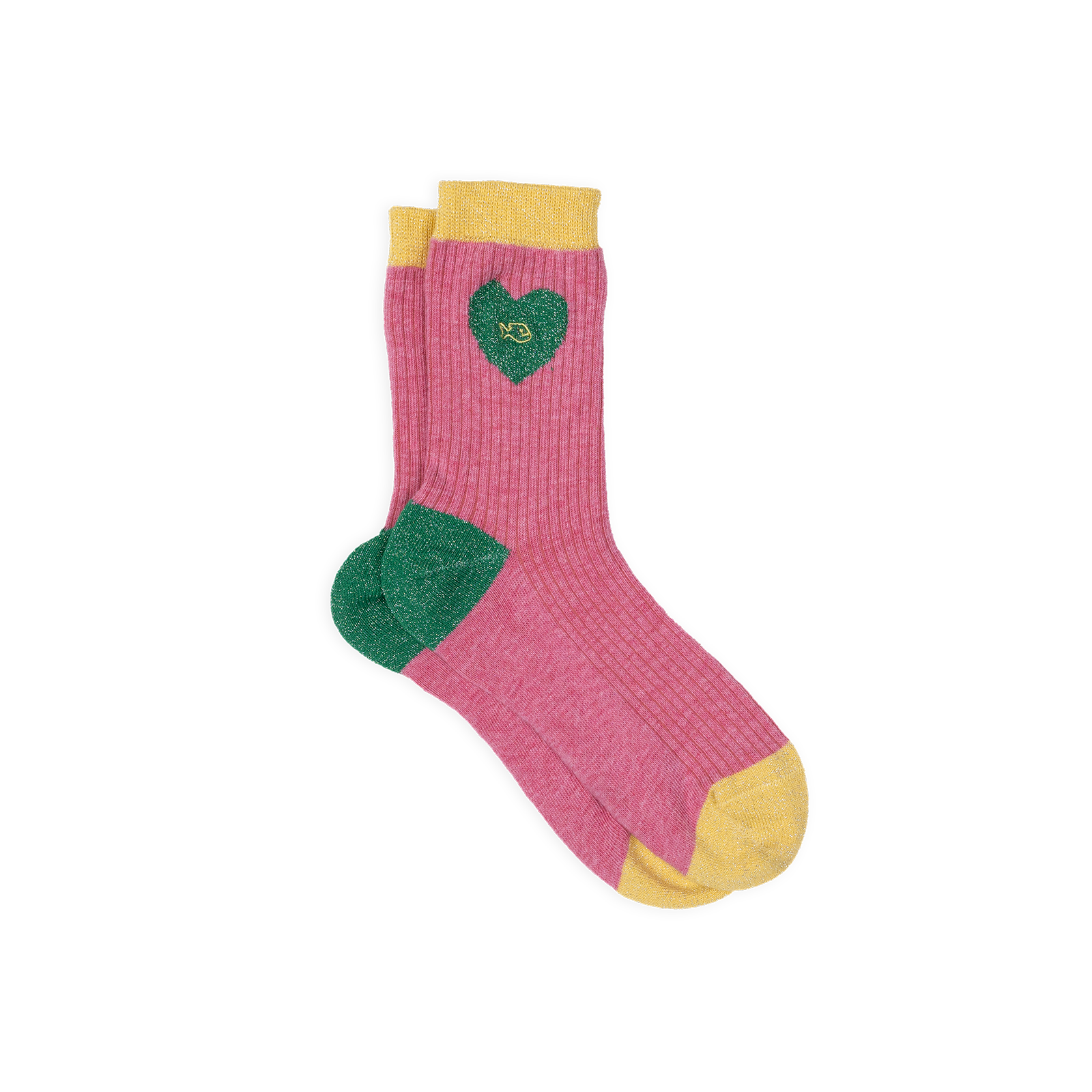 Combed cotton heart socks BILLYBELT Pink