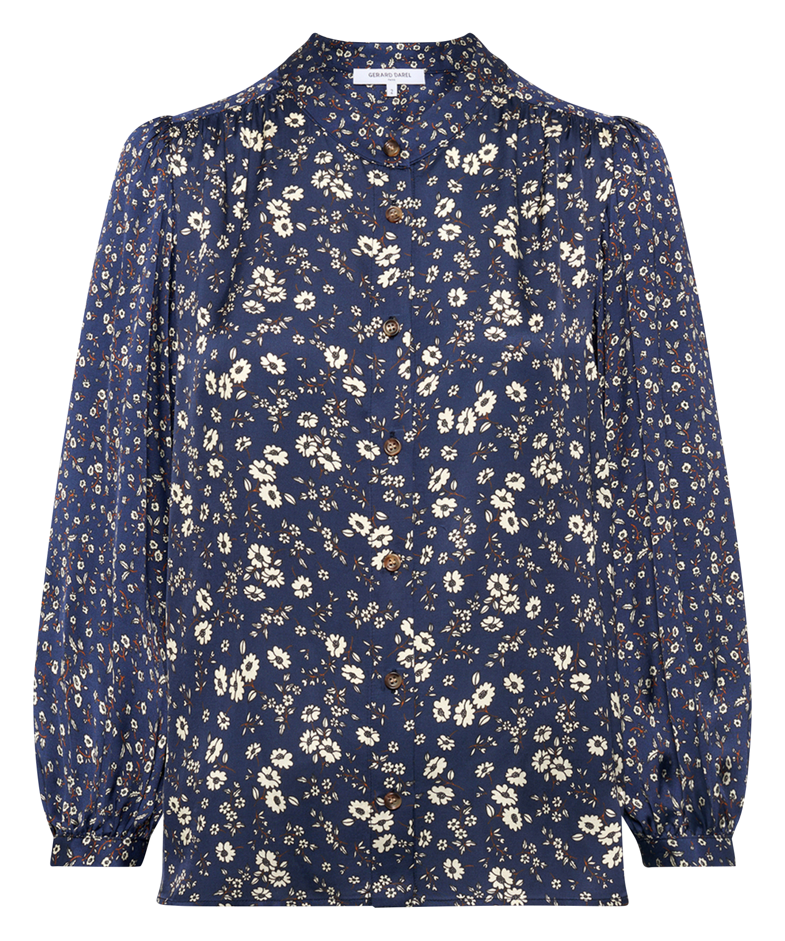 Blouse col mao à imprimé fleuri GERARD DAREL Bleu