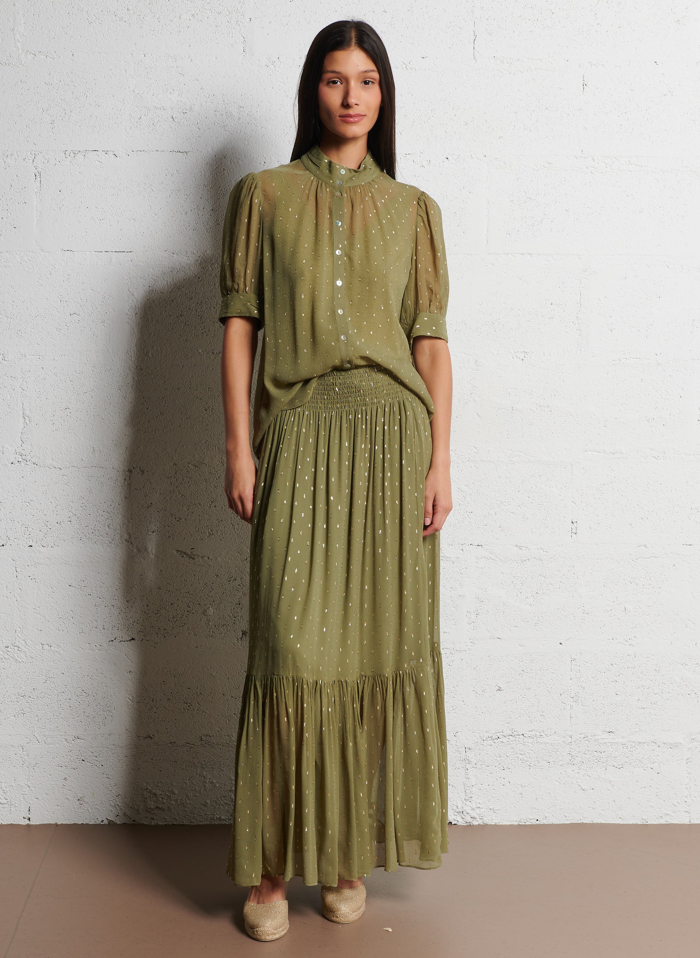 Blouse col rond  BA&SH Kaki