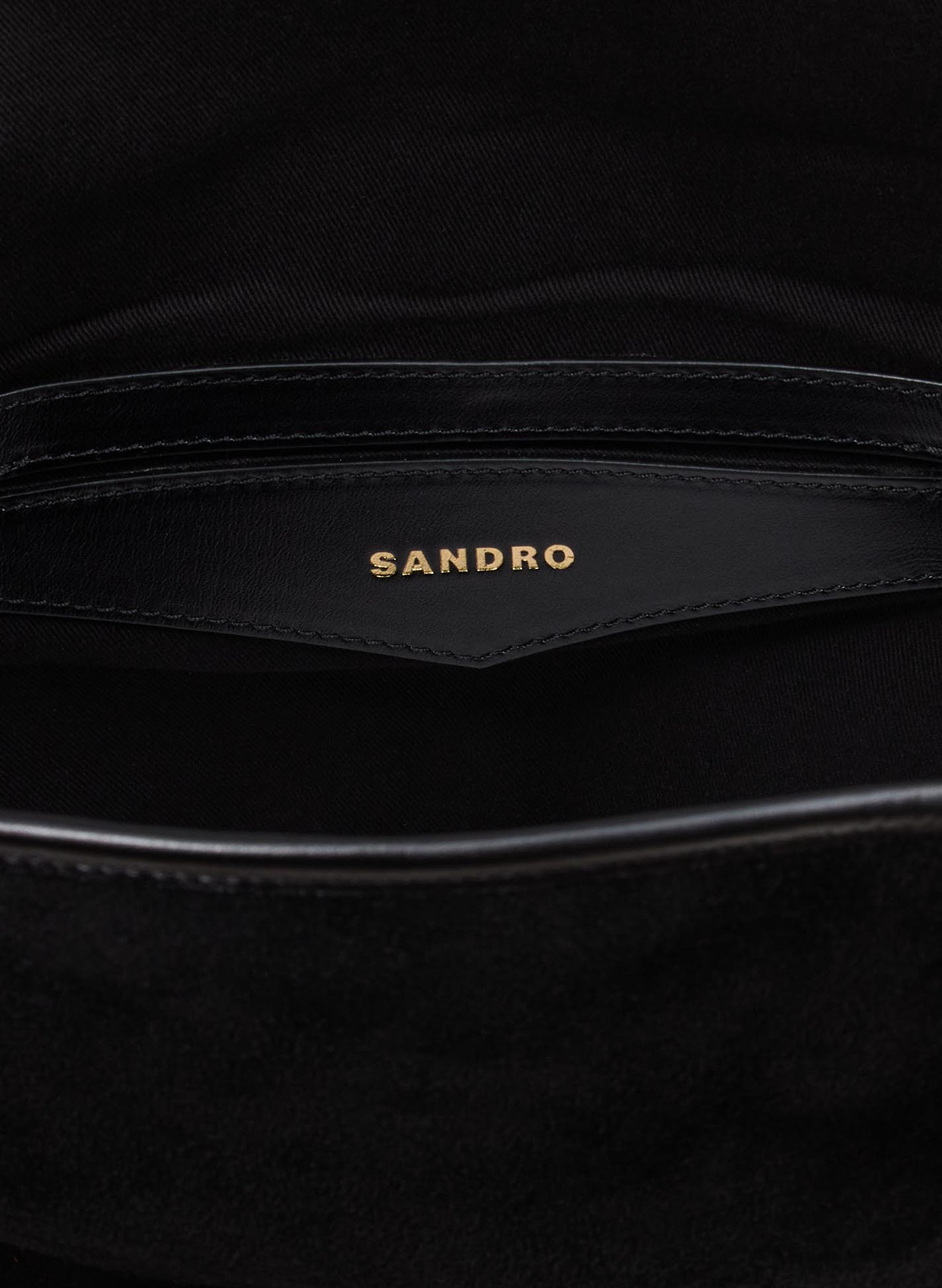 Sac bandoulière en cuir SANDRO Noir