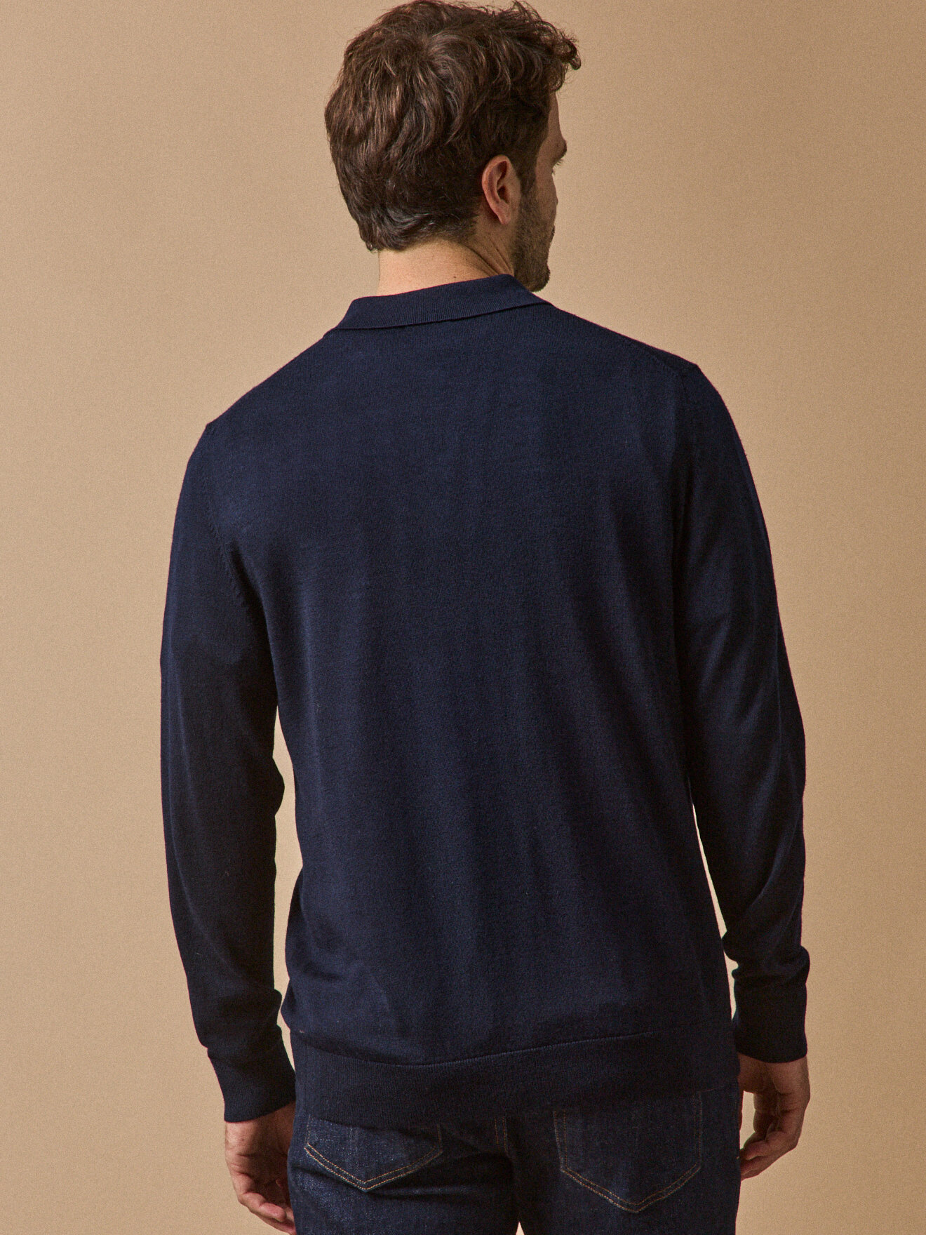 Fine merino wool polo neck sweater CYRILLUS Blue