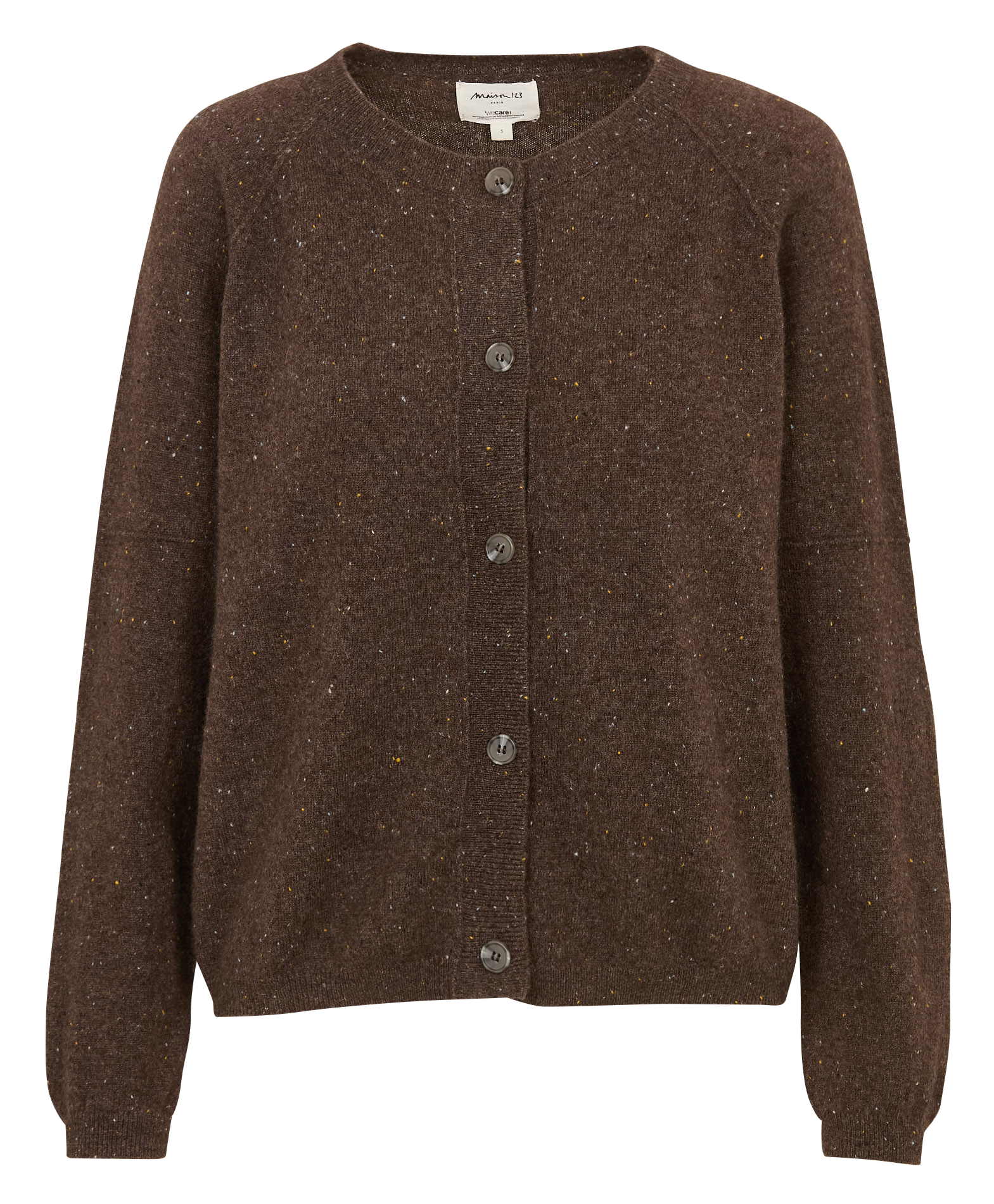 Cardigan moucheté en cachemire MAISON 123 Marron