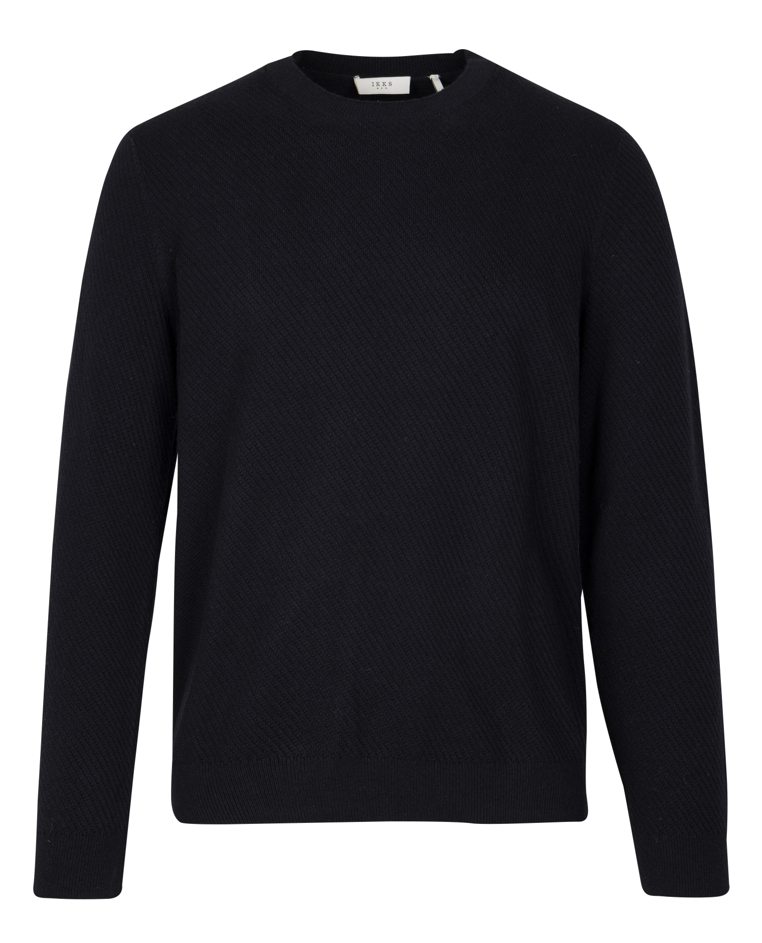 Straight round-neck sweater with textured knit IKKS Blue