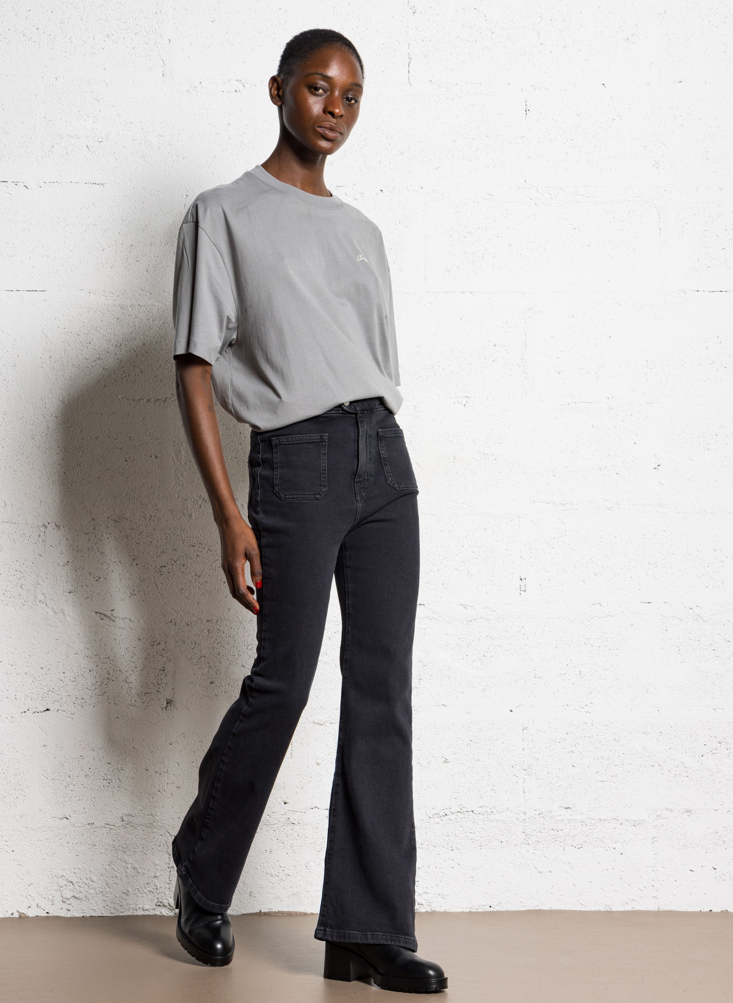 Tee-shirt col rond en coton BOSS Bleu