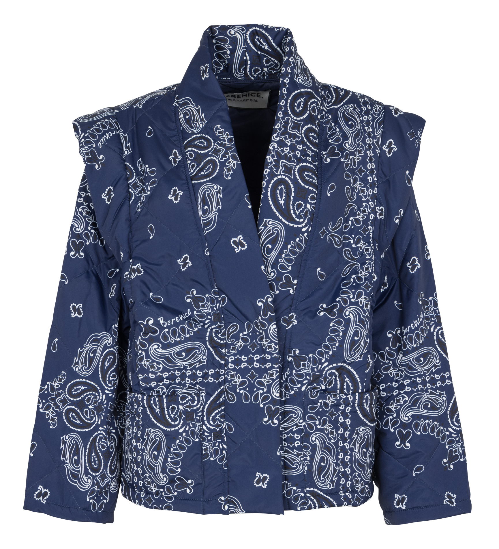 Veste matelassée bandana avec manches amovibles BERENICE Bleu
