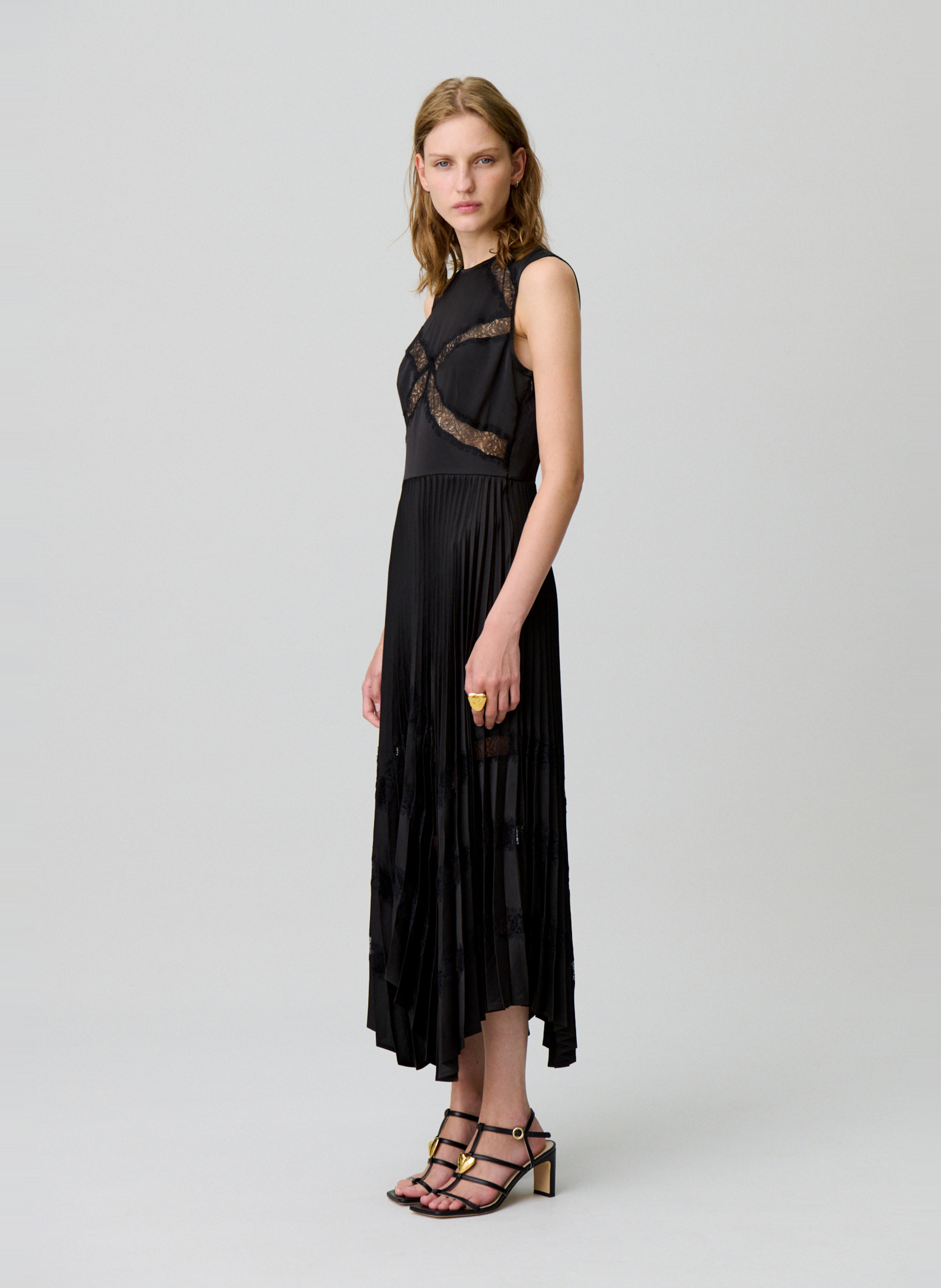 Robe longue évasée col rond CLAUDIE PIERLOT Noir