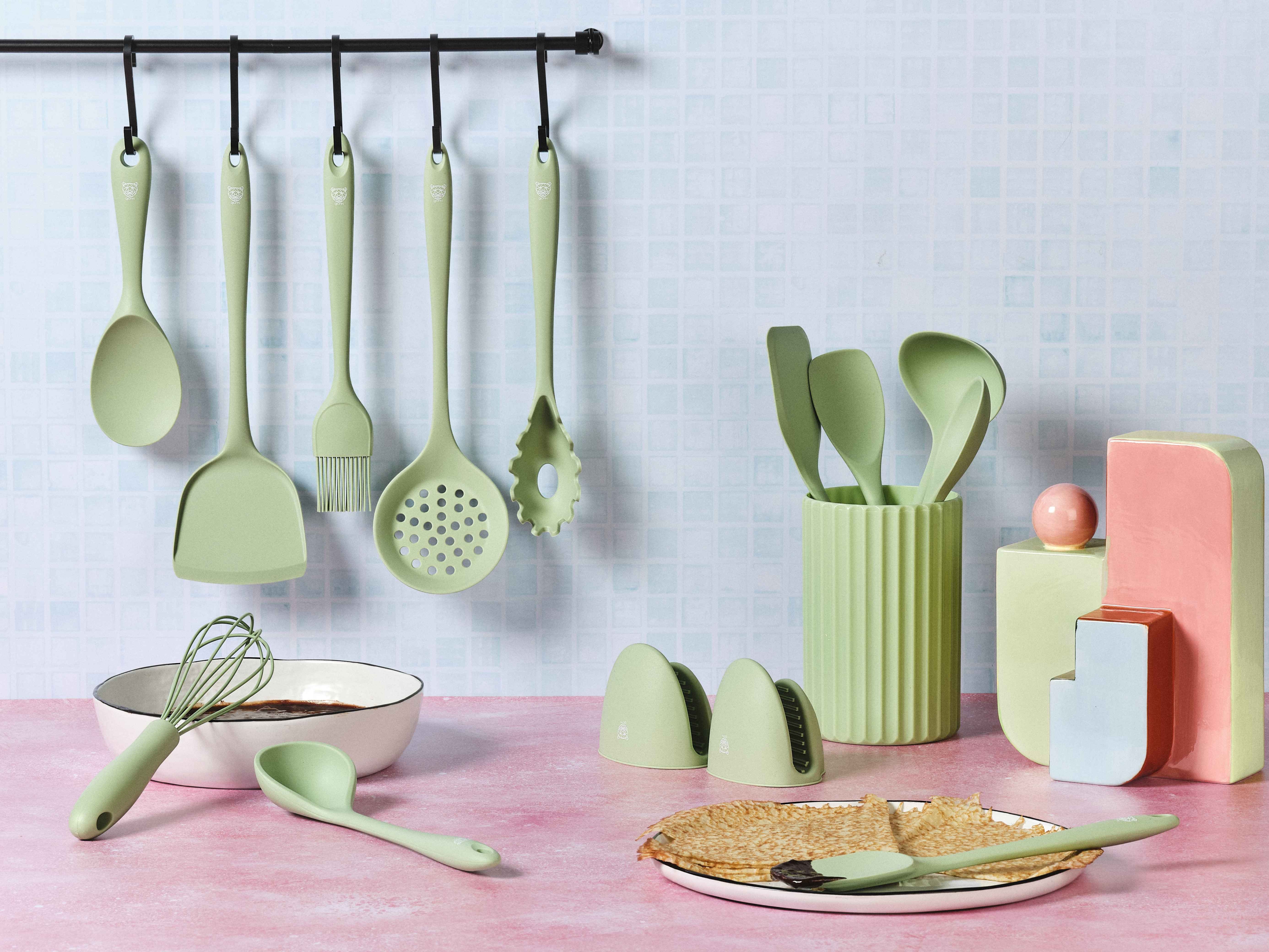 Ivar Silicone Kitchen Utensil Set - 15 Pieces BJORN Green
