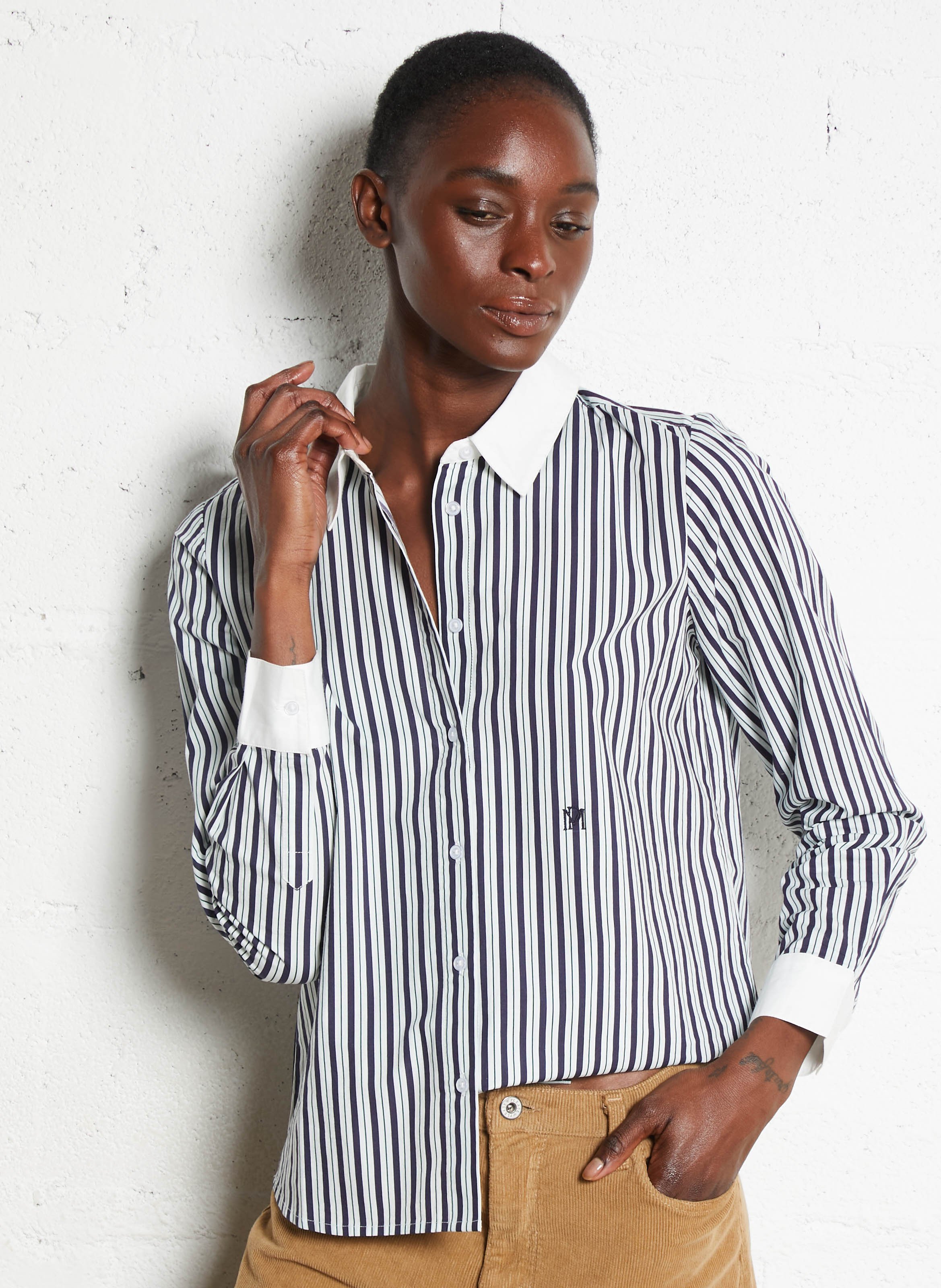 Chemise droite en coton PETITE MENDIGOTE Bleu