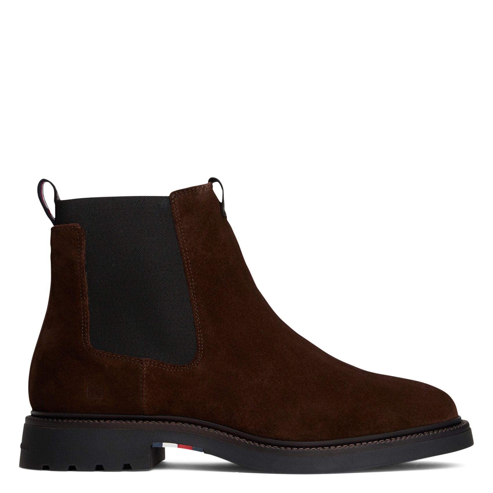 Solid color suede Chelsea ankle boots TOMMY HILFIGER Brown