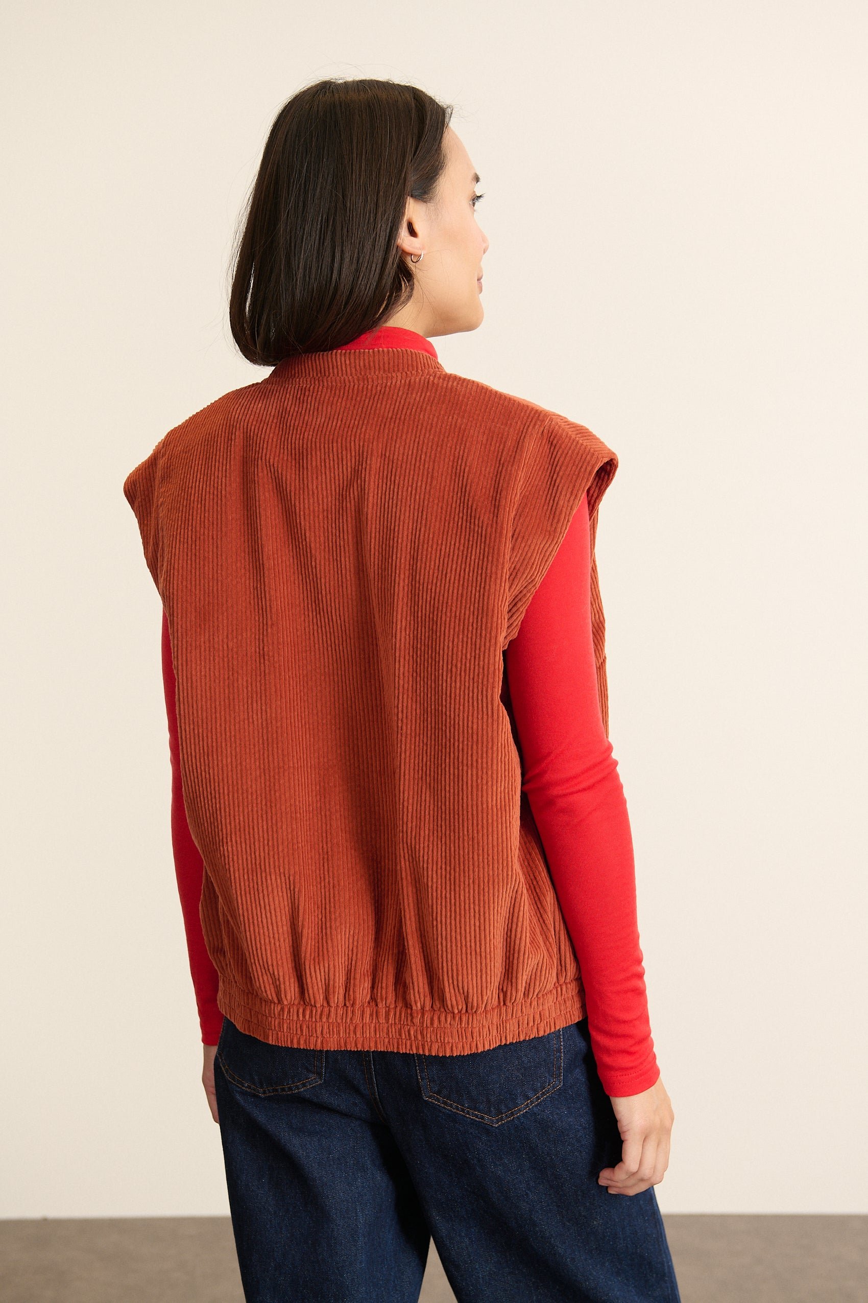Velvet Sleeveless Jacket GARANCE PARIS Orange