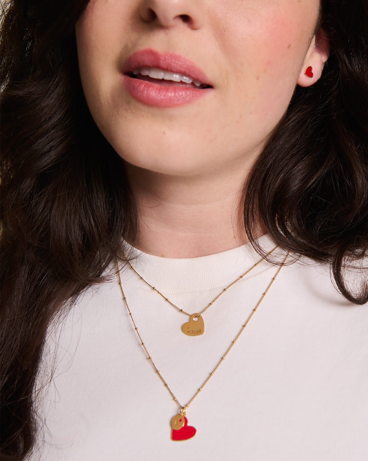 The large colorful heart medal in 24-carat fine gold EMOI EMOI Red