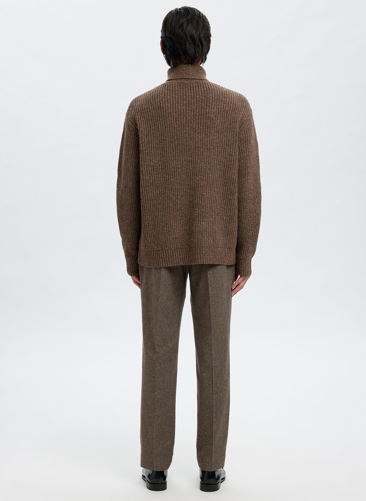 Pull col roulé en laine mélangée SELECTED Marron