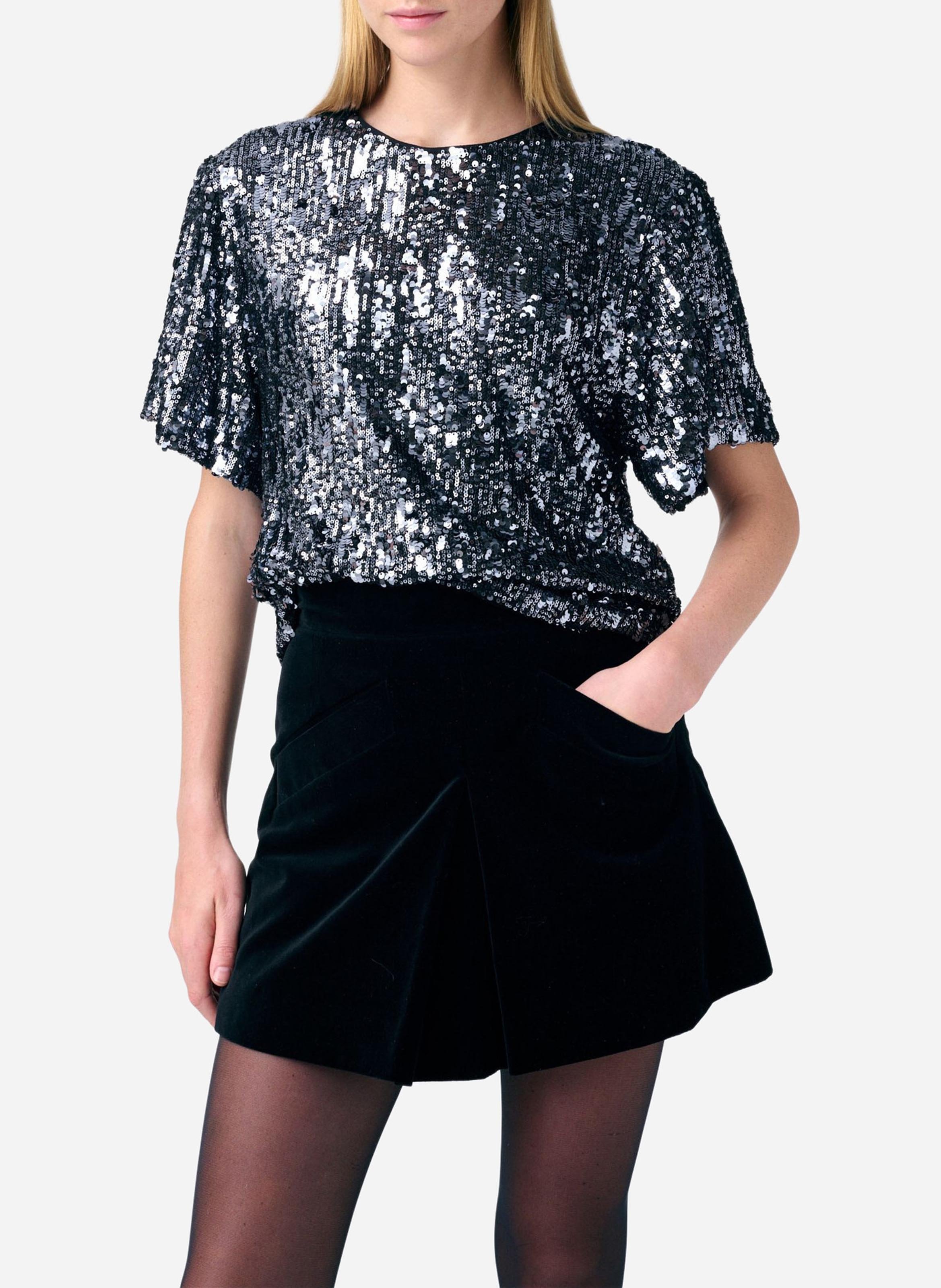 T-shirt met lovertjes VANESSA BRUNO Grijs