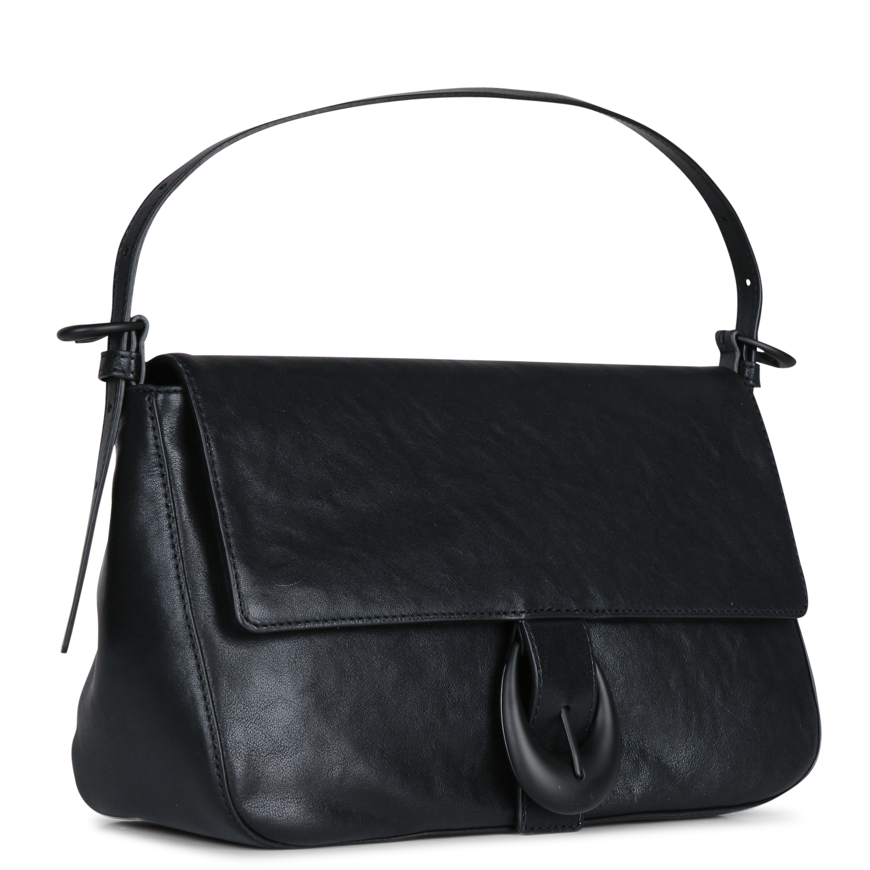 Sac épaule à rabat en cuir STAUD Noir