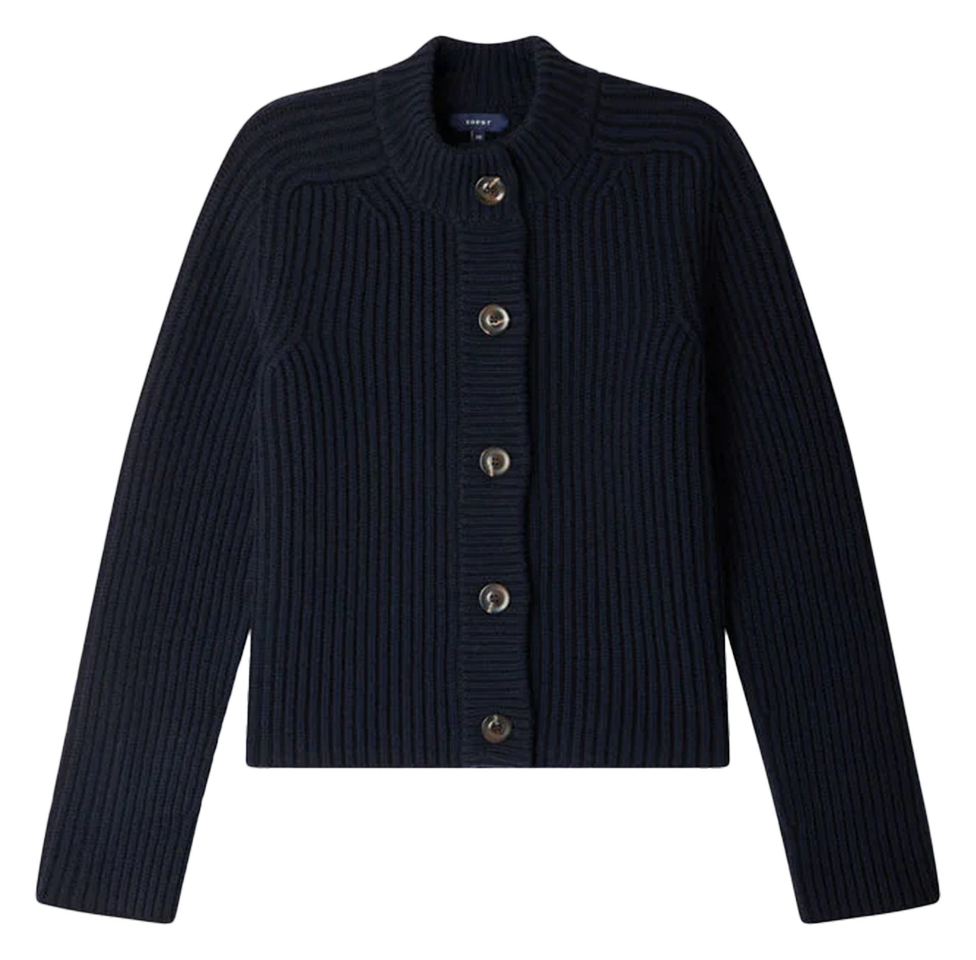 Rechte wollen cardigan met knopen SOEUR Blauw