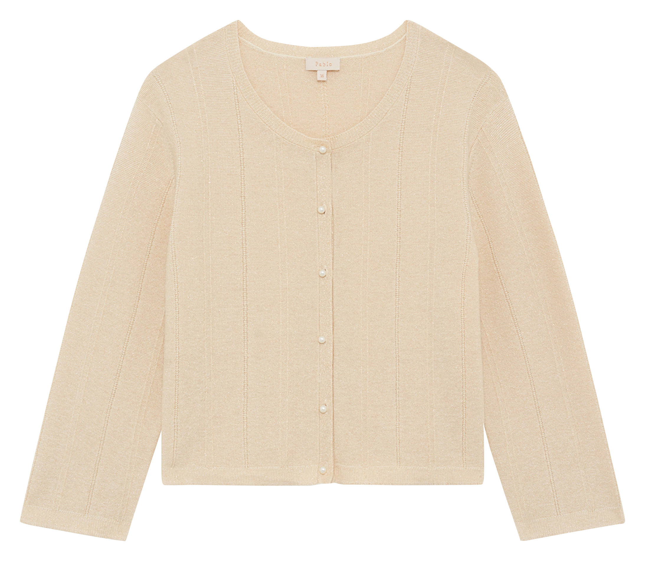 Strickjacke aus Baumwoll-Mix mit Rundhalsausschnitt PABLO Golden