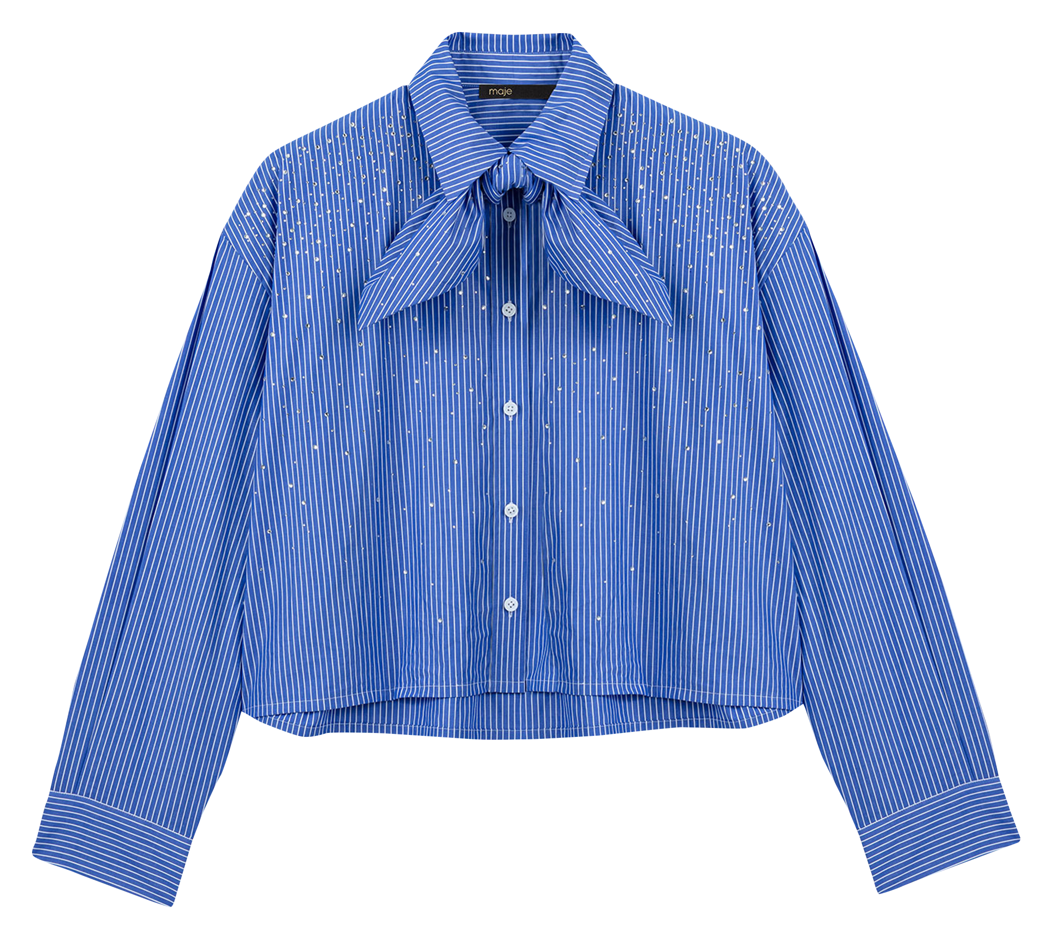 Oversized, katoenen blouse met klassieke kraag MAJE Blauw