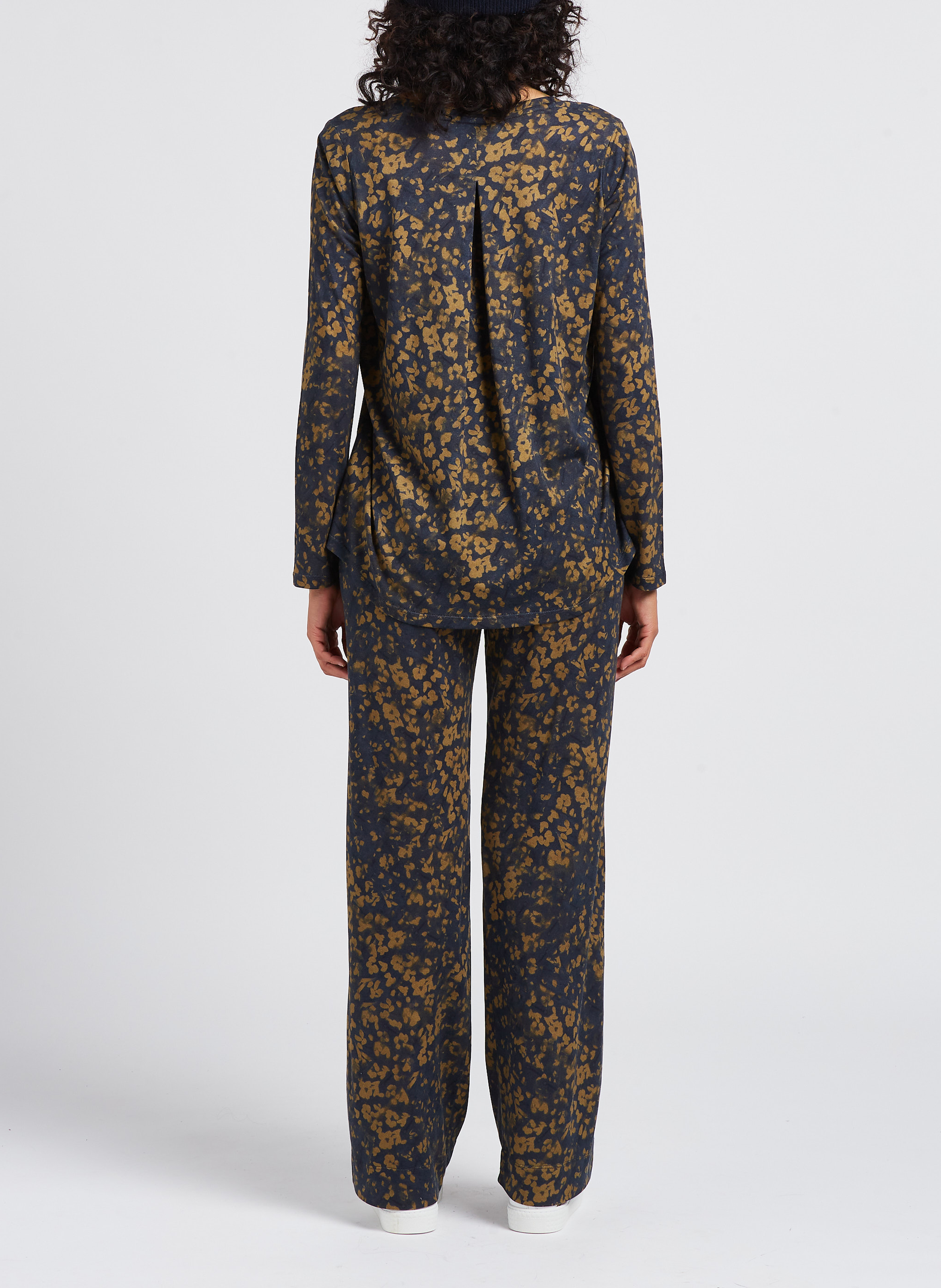 Gerade geschnittene Hose mit Print MAJESTIC FILATURES Blau