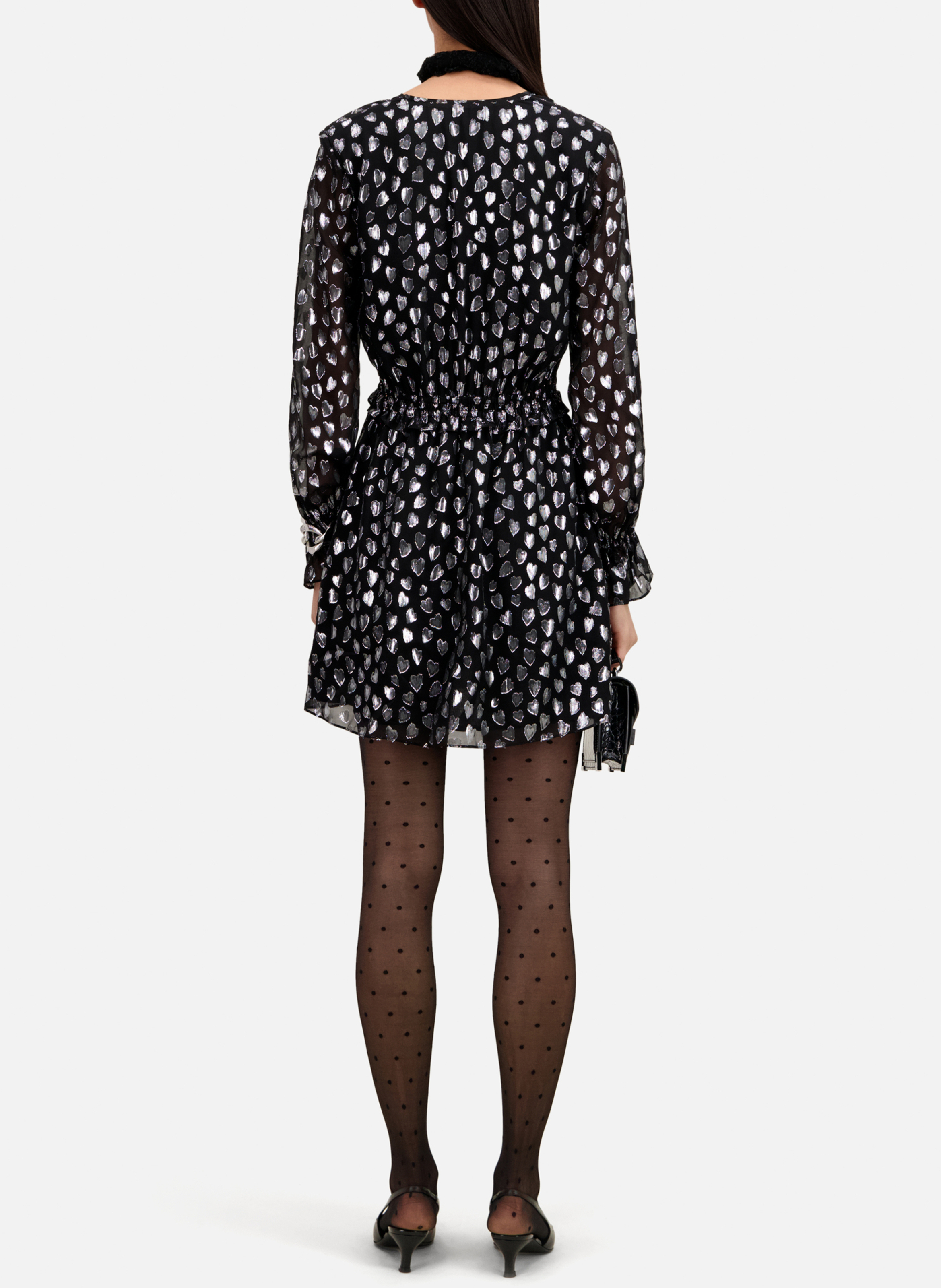 Robe courte col V THE KOOPLES Gris