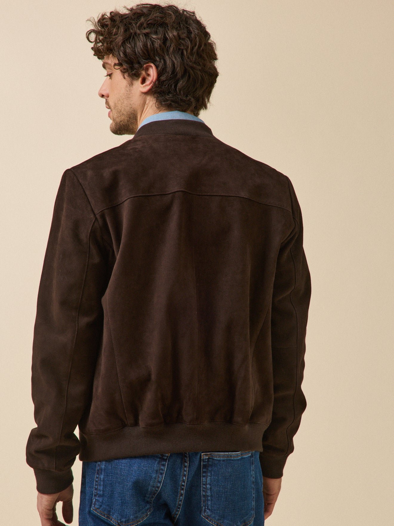 Goatskin suede zipped jacket CYRILLUS Brown