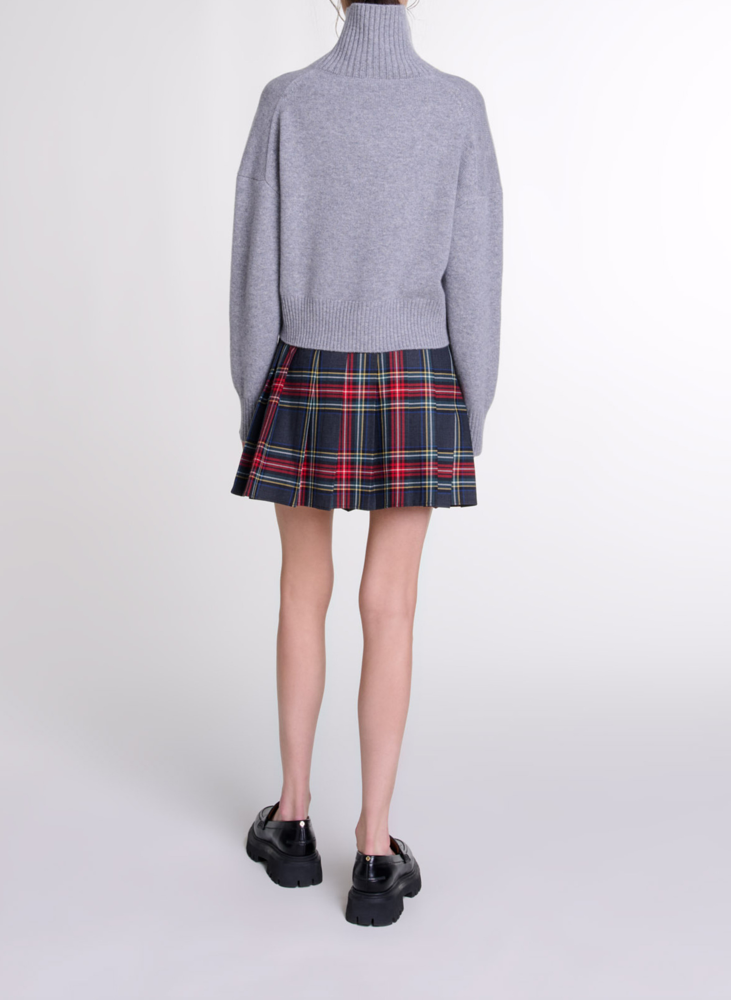 Kurzer Pullover aus Kaschmir-Mischung MAJE Grau