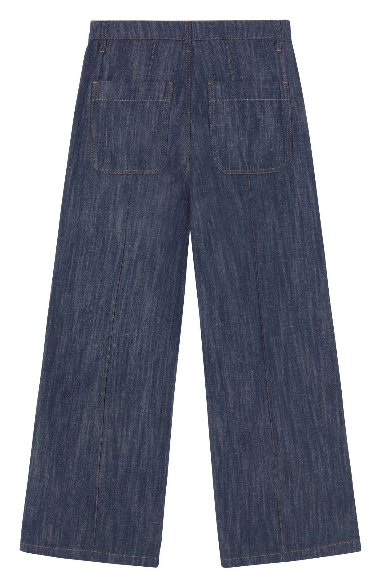 Wide leg linen and cotton jeans THE TINY BIG SISTER Blue