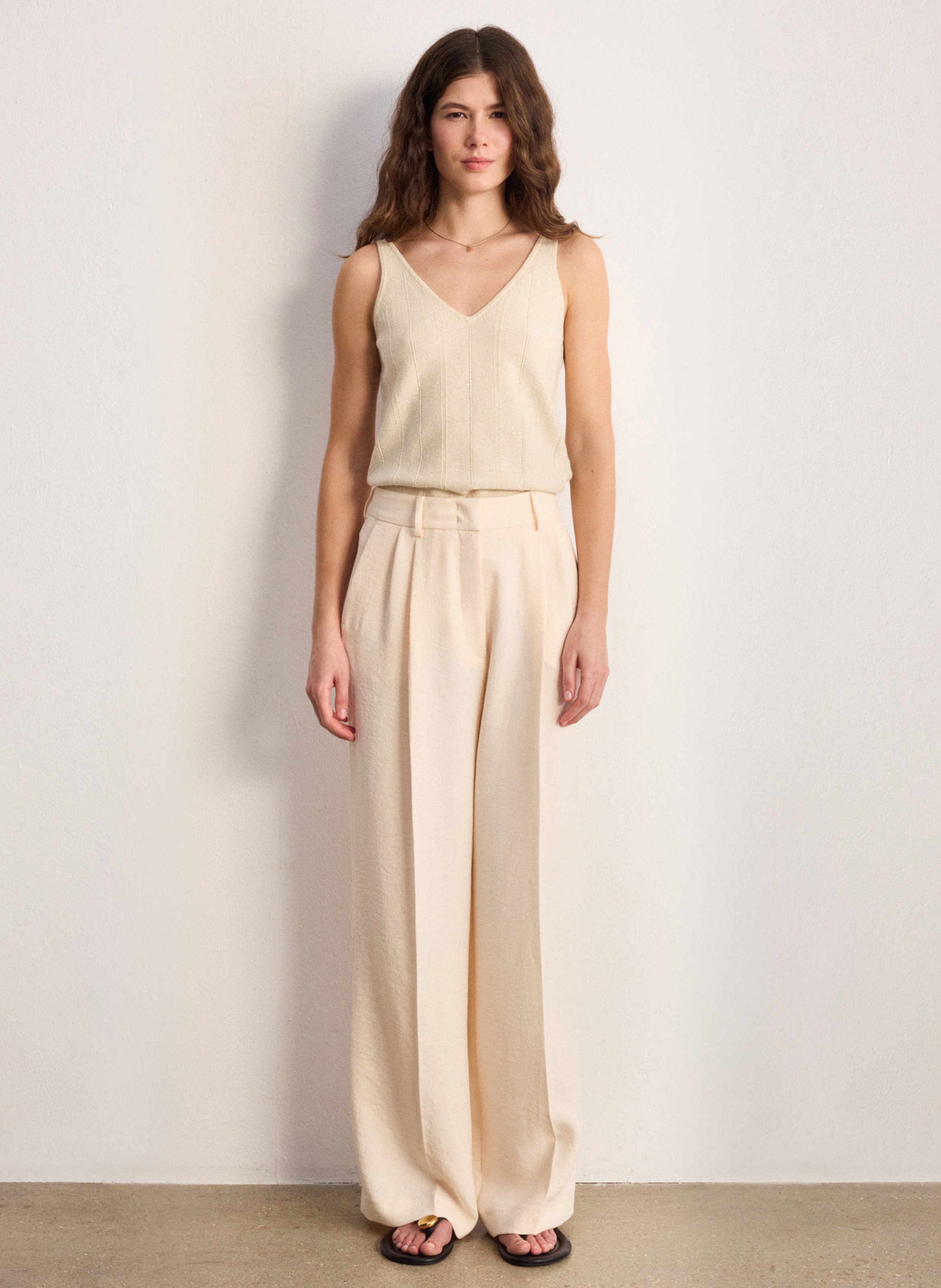 Weit geschnittene Hose PABLO Beige