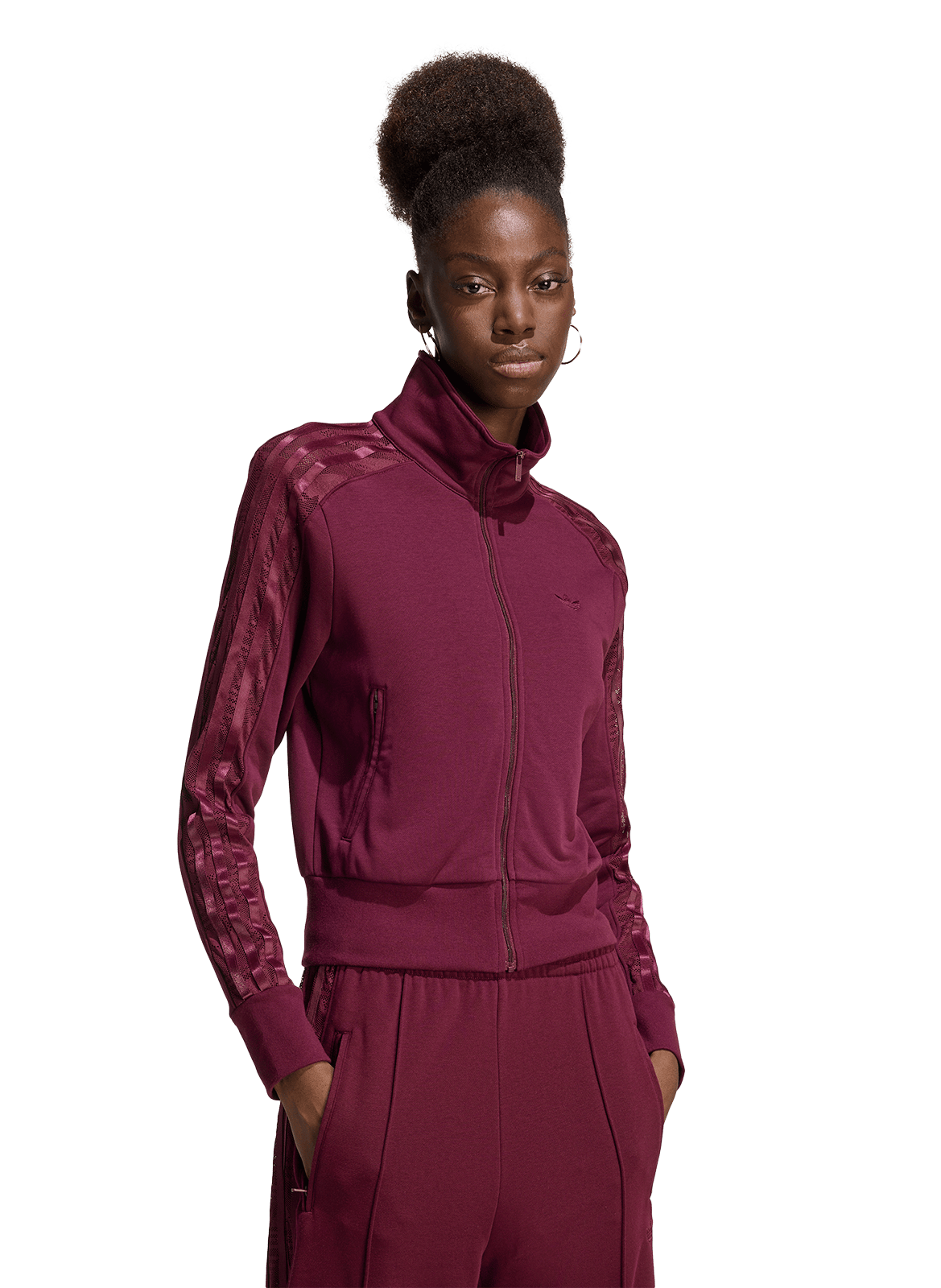 Jasje met opstaande kraag | katoenblend ADIDAS Rood