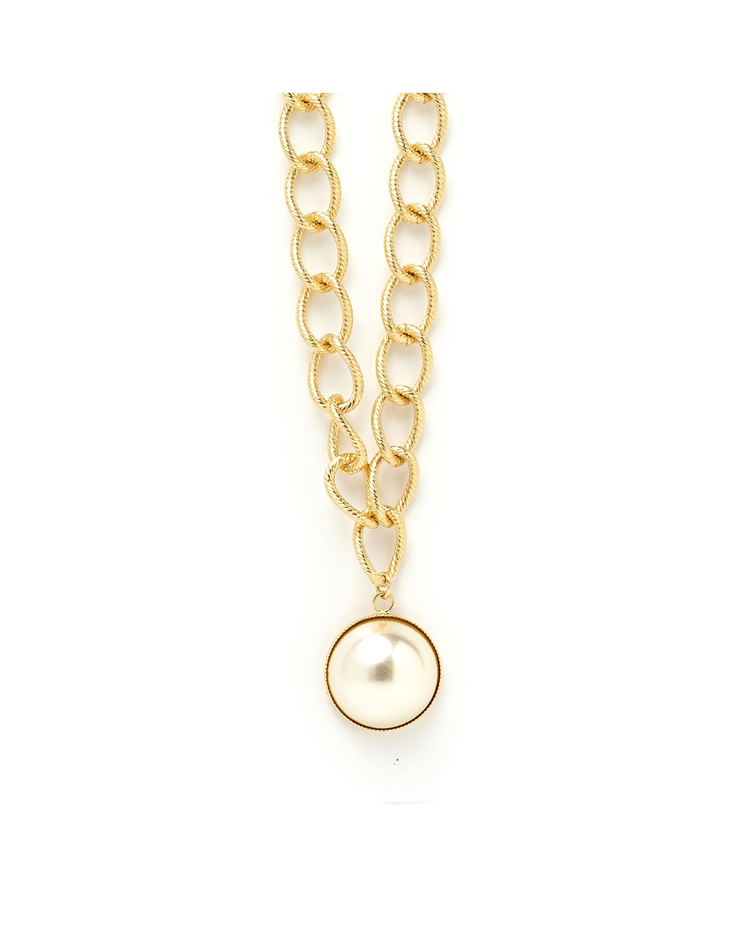 Long gold-plated pearl necklace GoldenMONSIEUR SIMONE