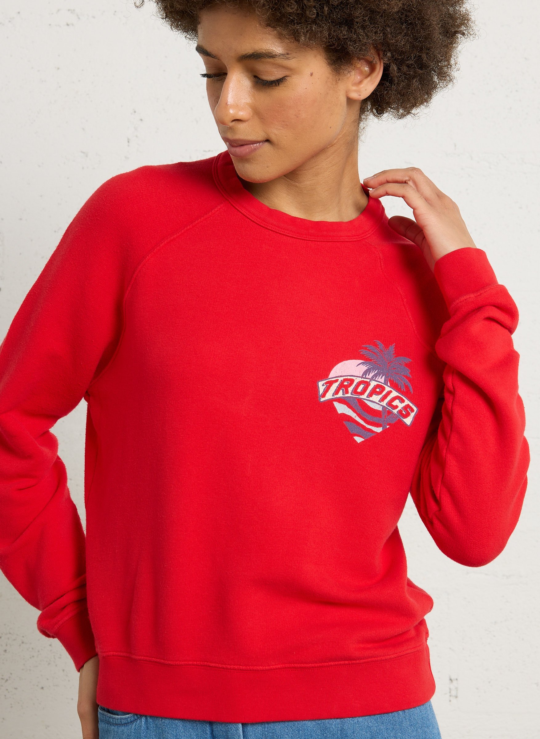 Sweat col rond en coton HARTFORD Multicolore