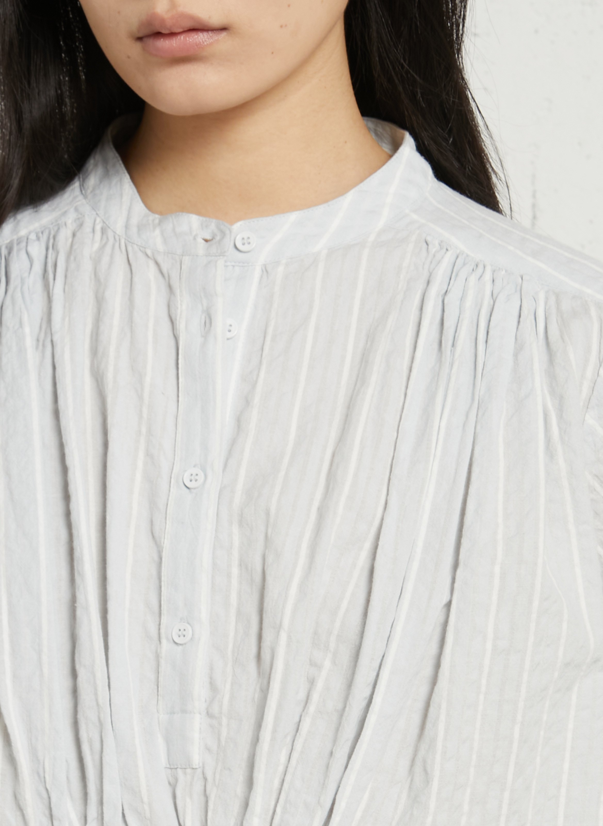 Round-neck cotton blouse BELLEPIECE Blue