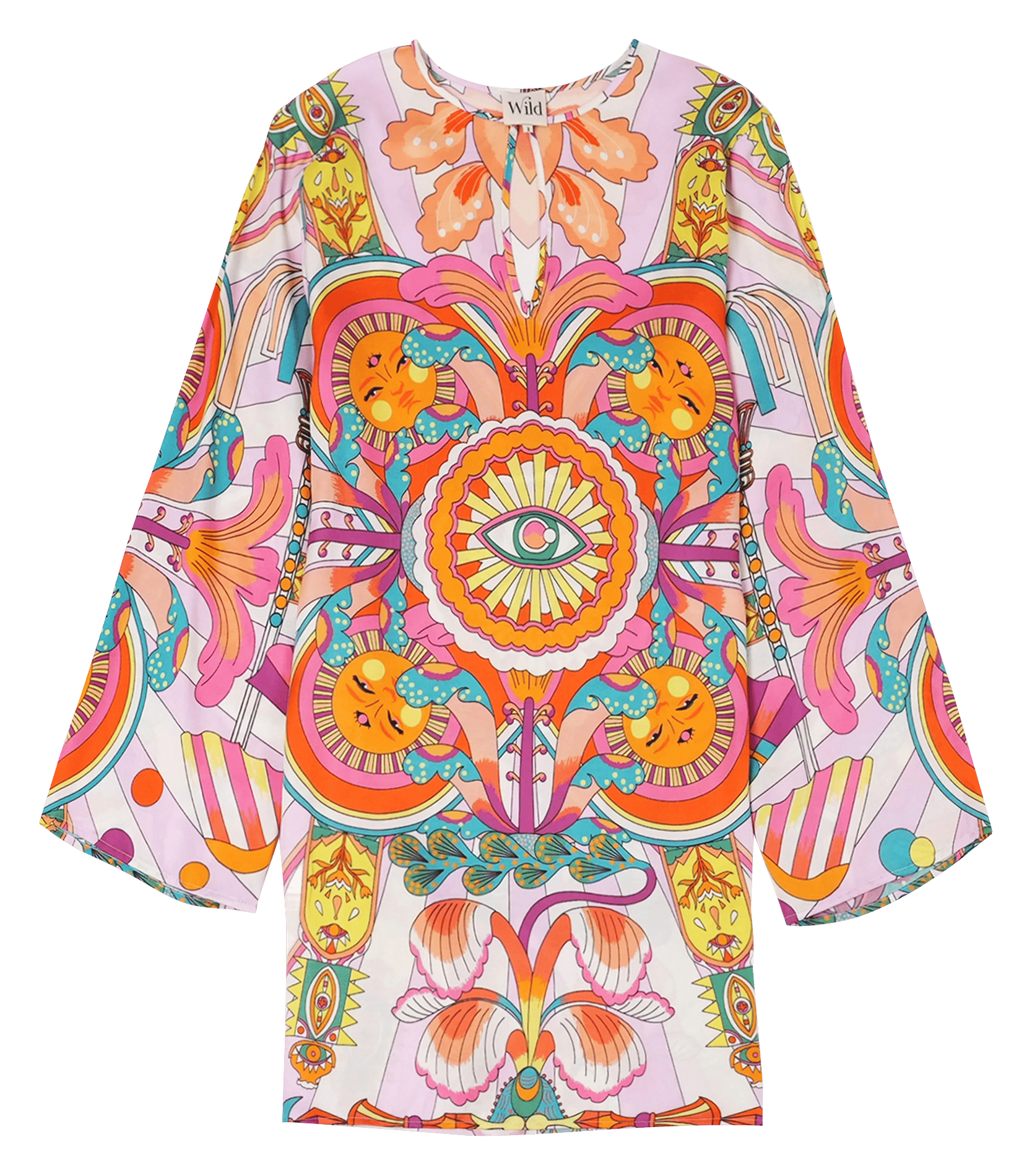 Bedrucktes Kleid WILD Rosa