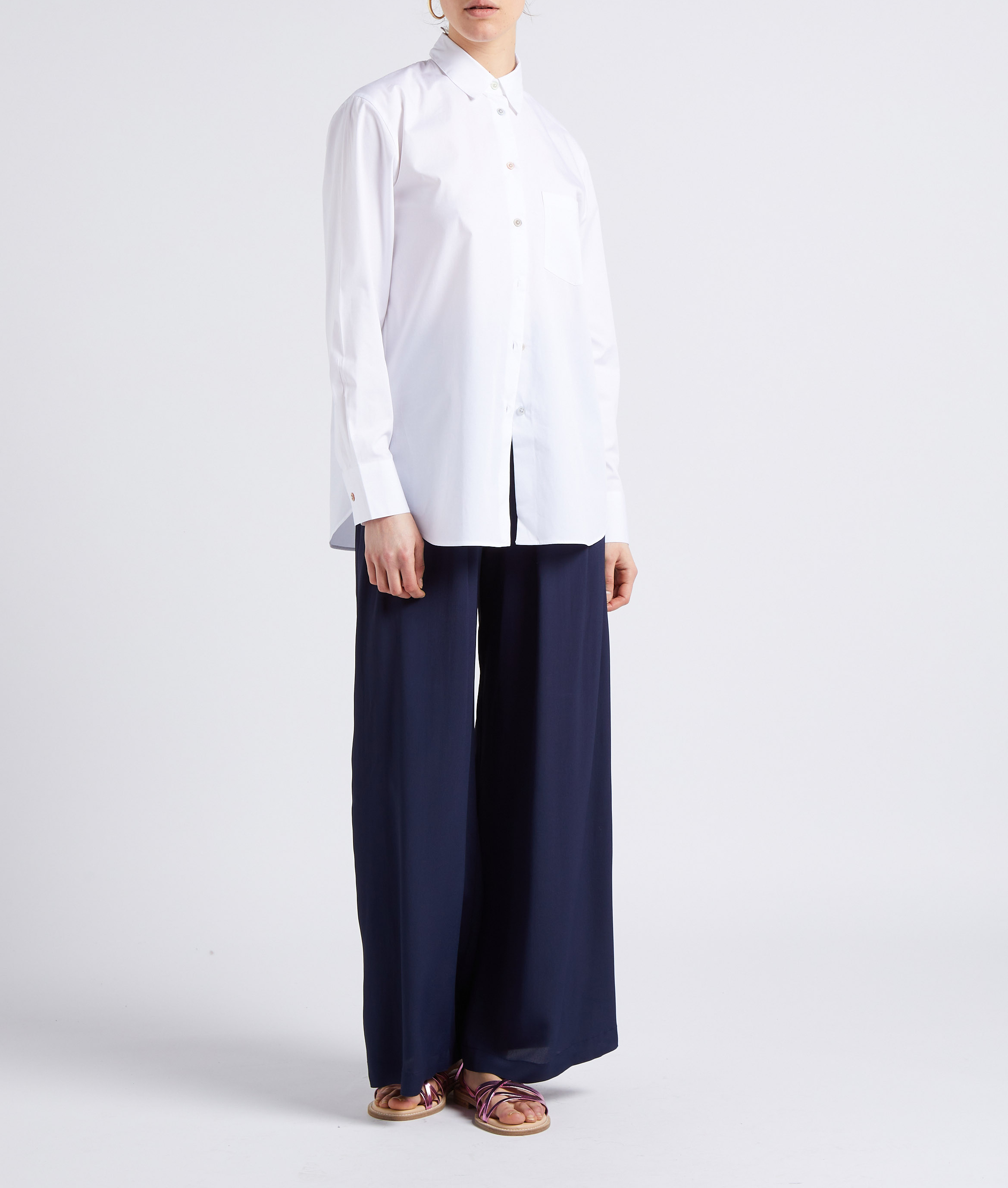 Bluse aus Baumwoll-Mix mit klassischem Kragen PAUL SMITH Weiss