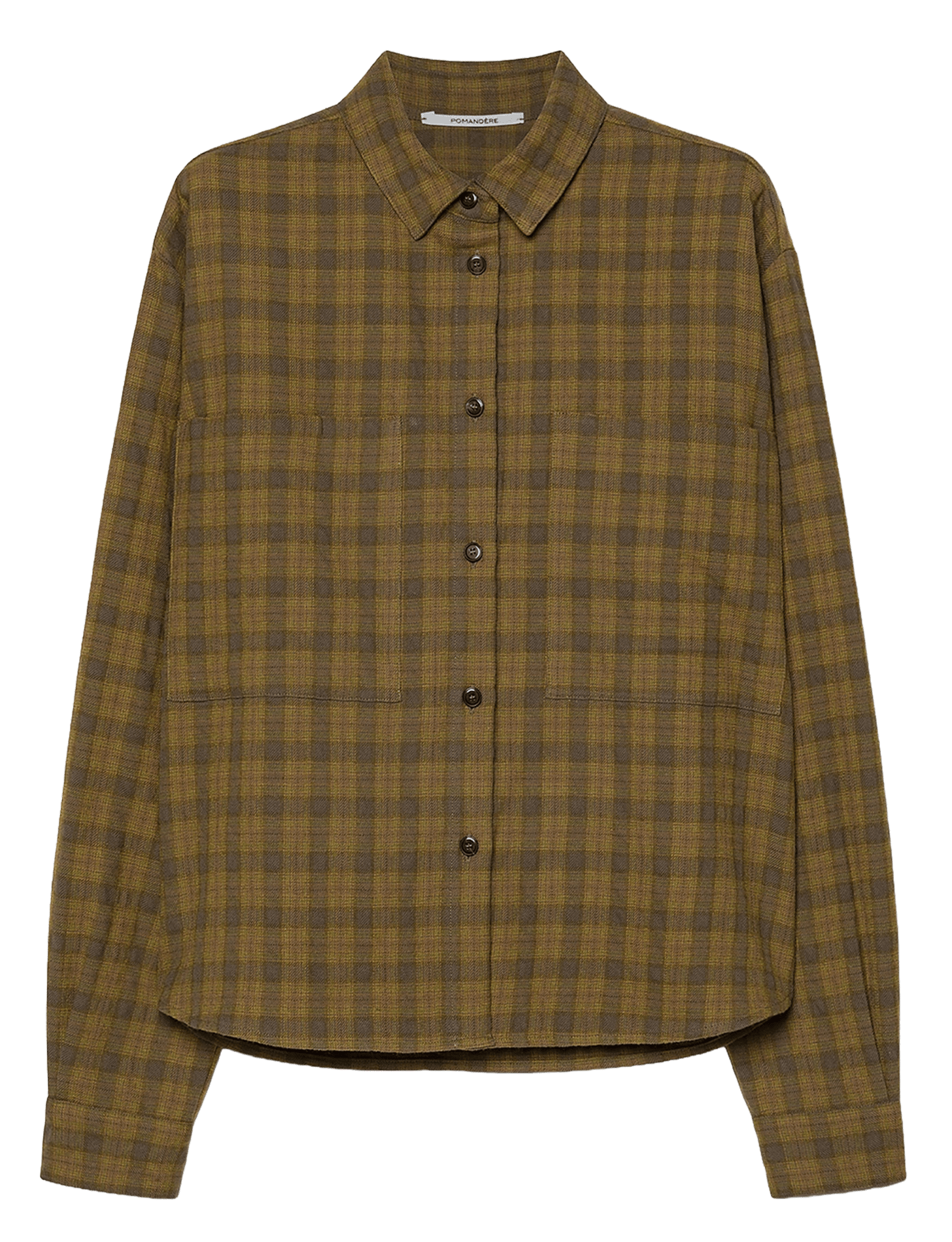 Chemise droite en laine et coton POMANDERE Mehrfarbig