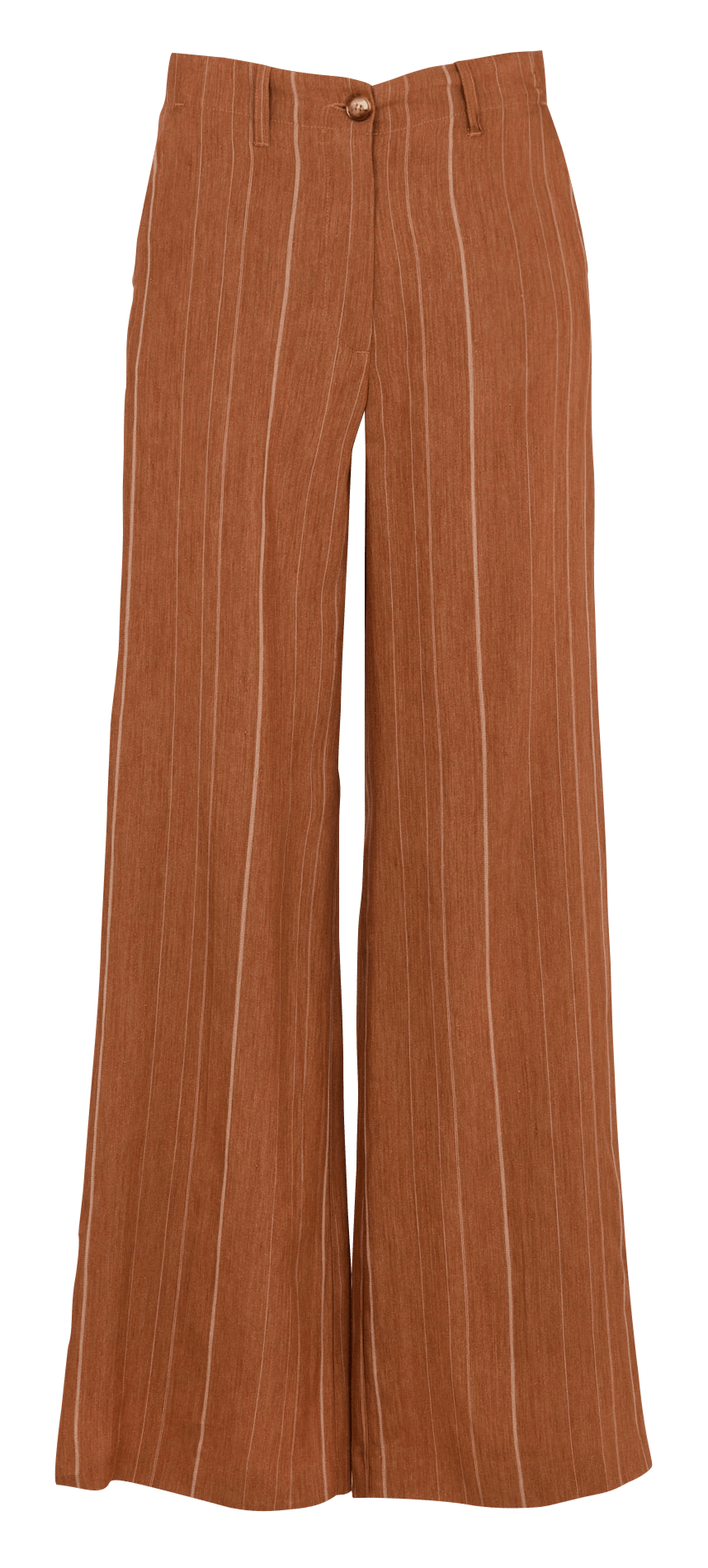 Pantalon large en lin mélangé rayé MOMONI Marron