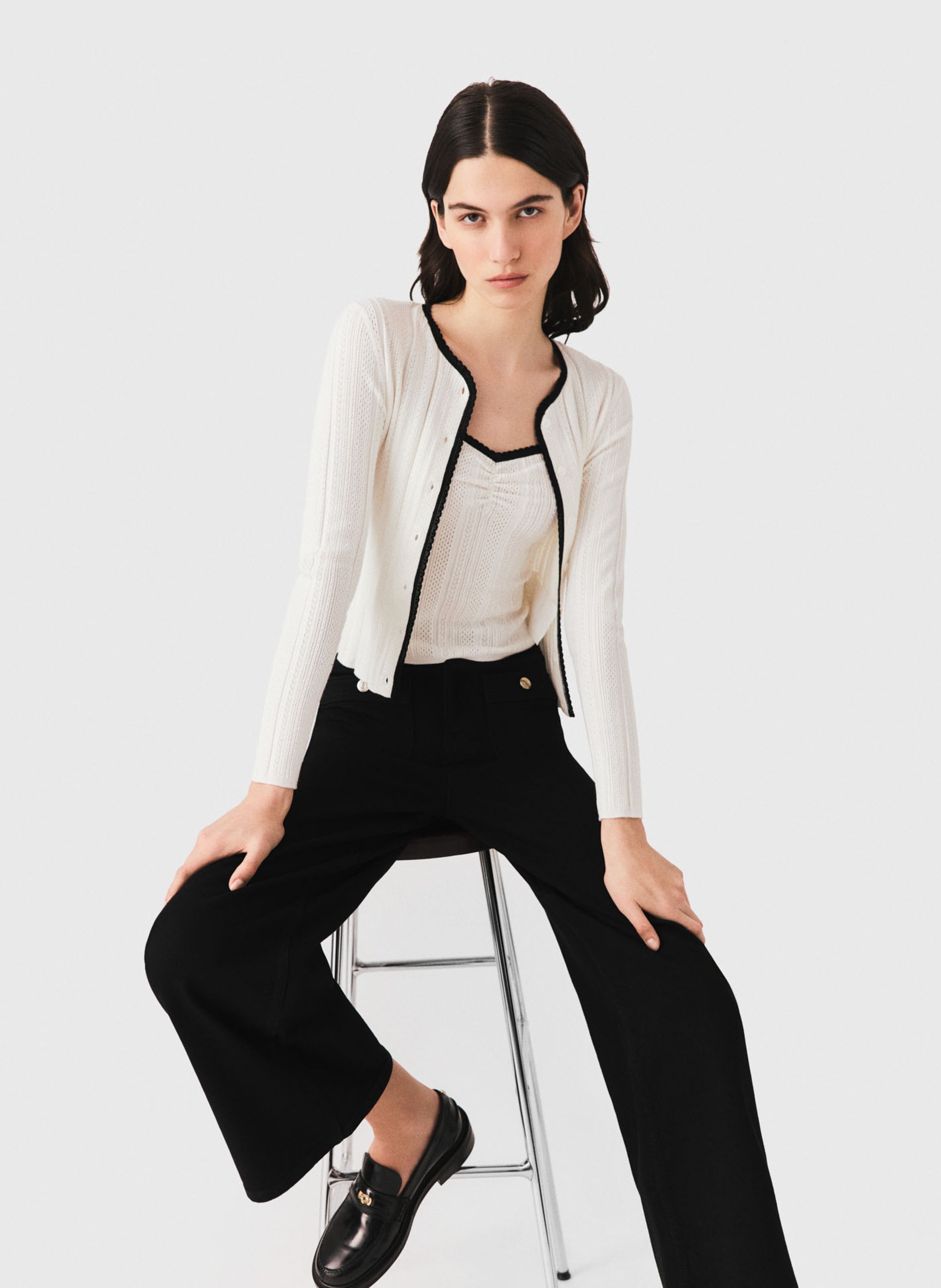 Gilet 2 en 1 uni en coton mélangé MAJE Blanc