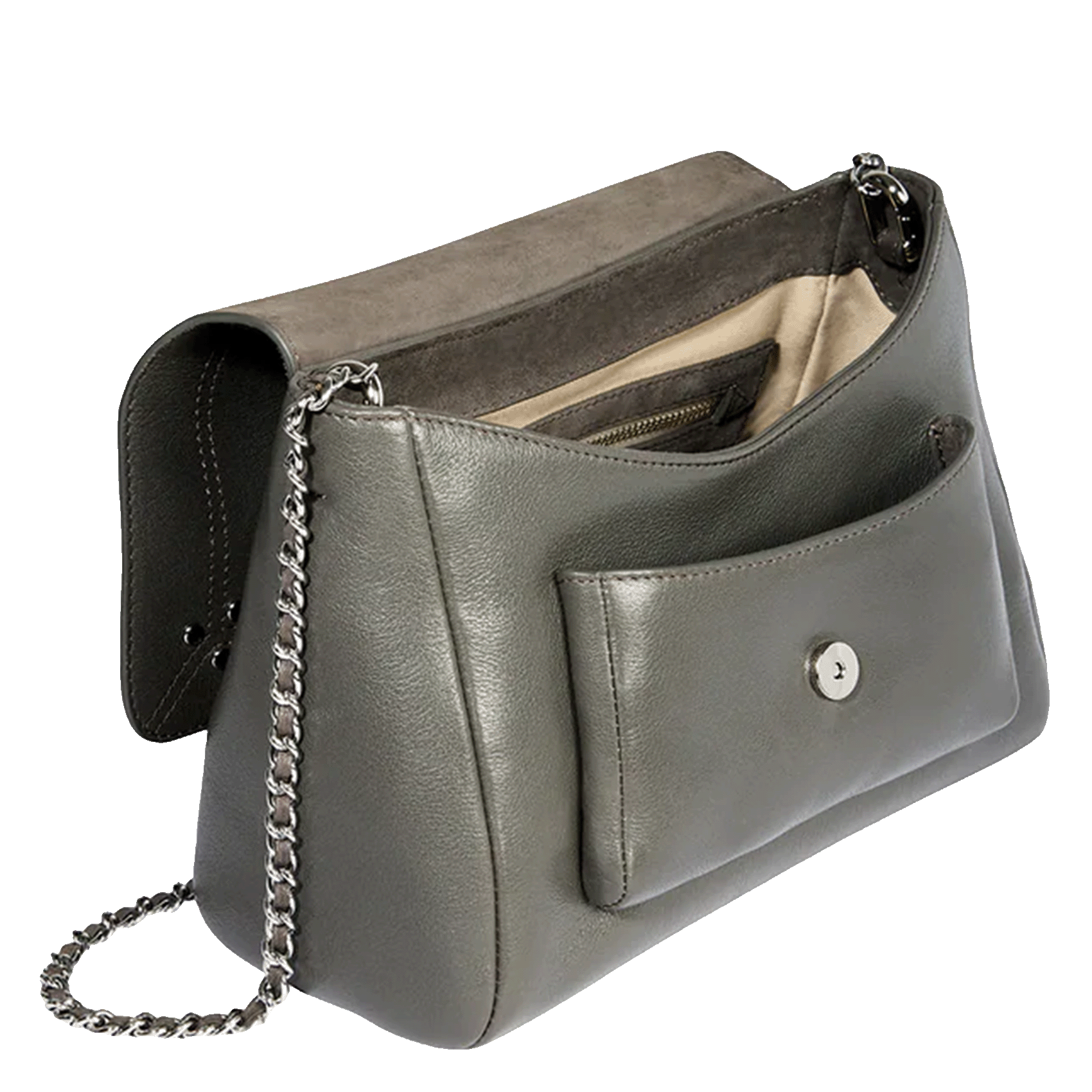 Dori leather shoulder bag JEROME DREYFUSS Grey