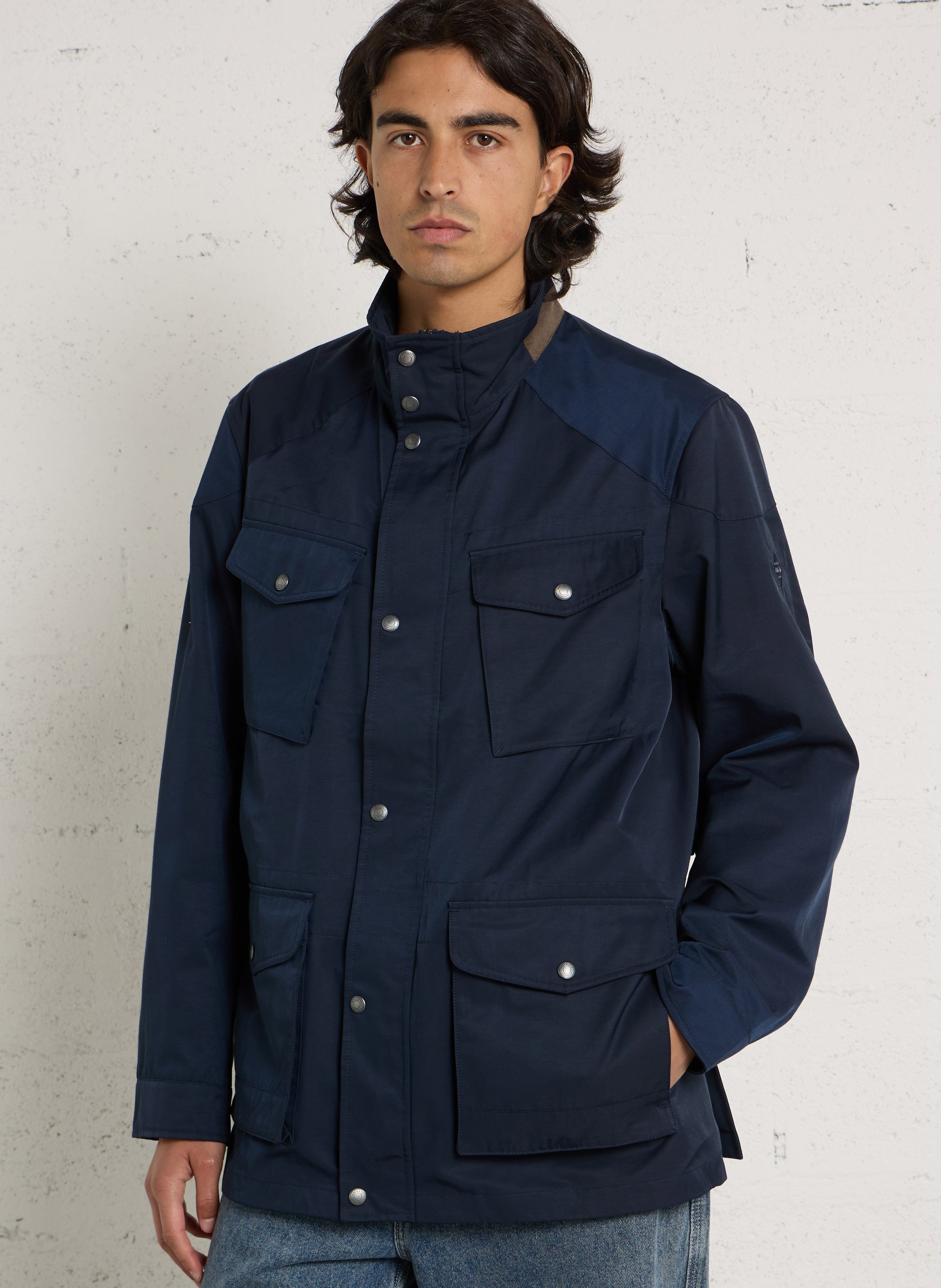 Veste droite col montant unie HACKETT Bleu