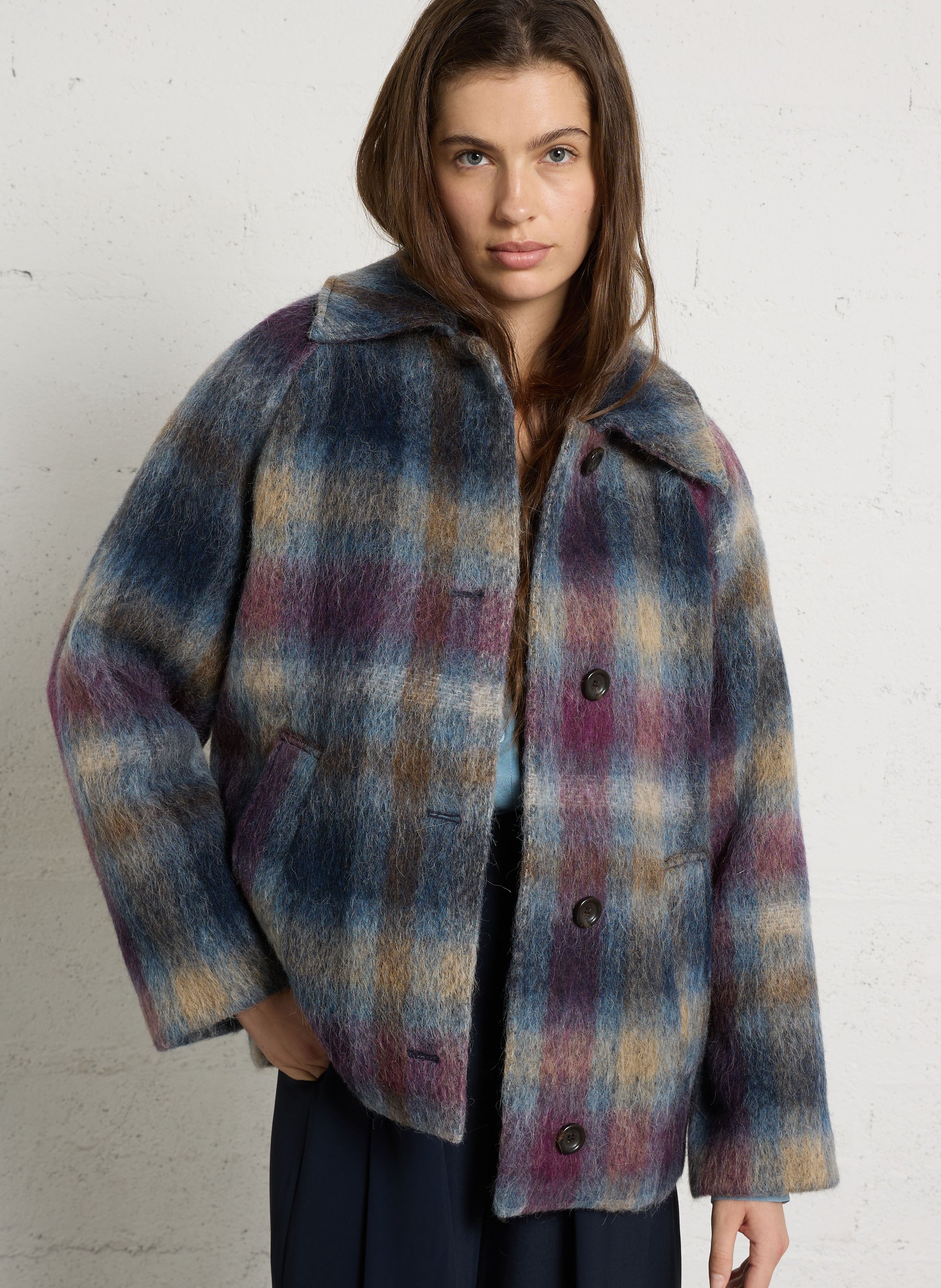 Manteau oversize col classique MOMONI Multicolore