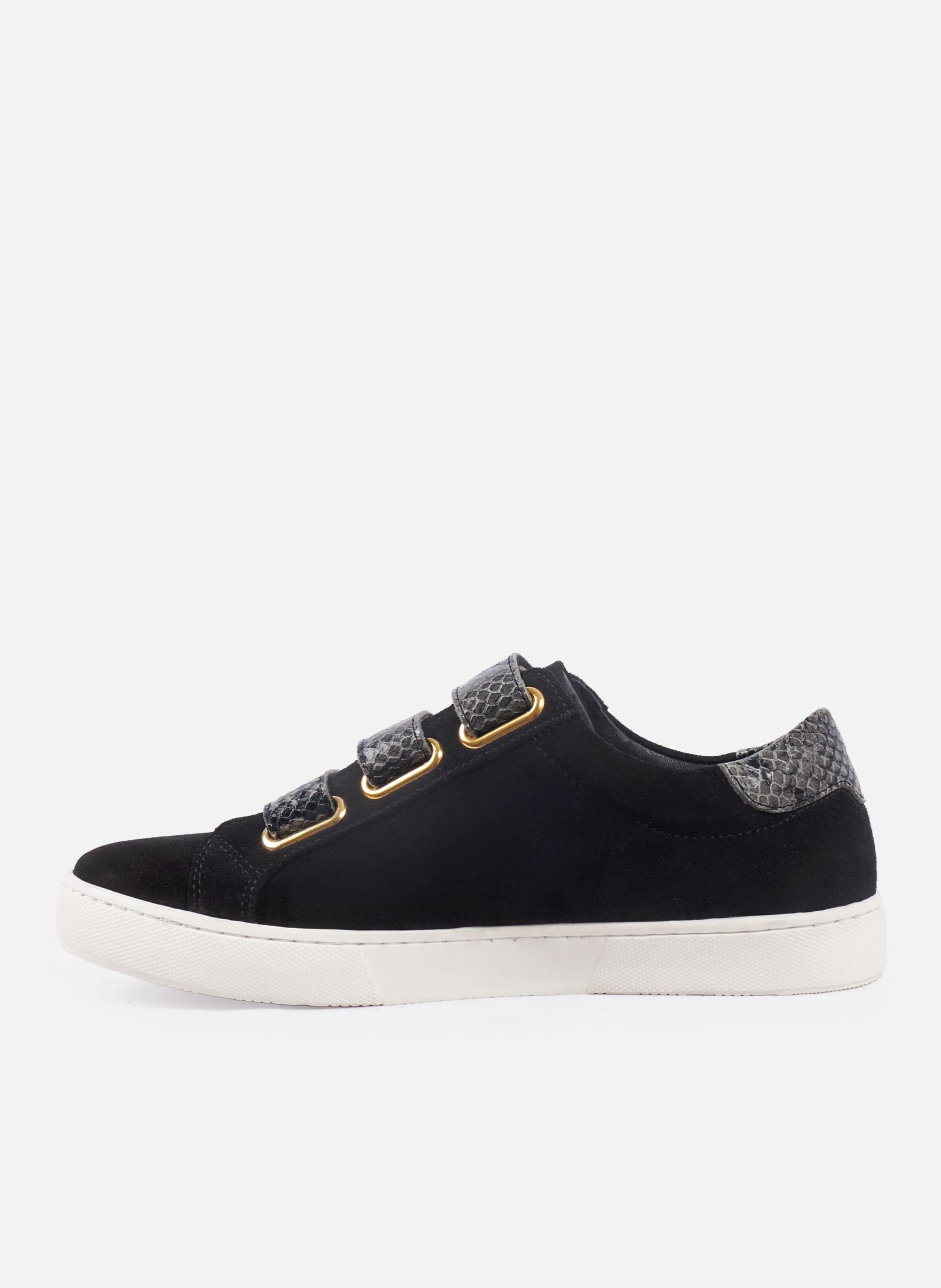 Dual-material leather strap sneakers JULES & JENN Black