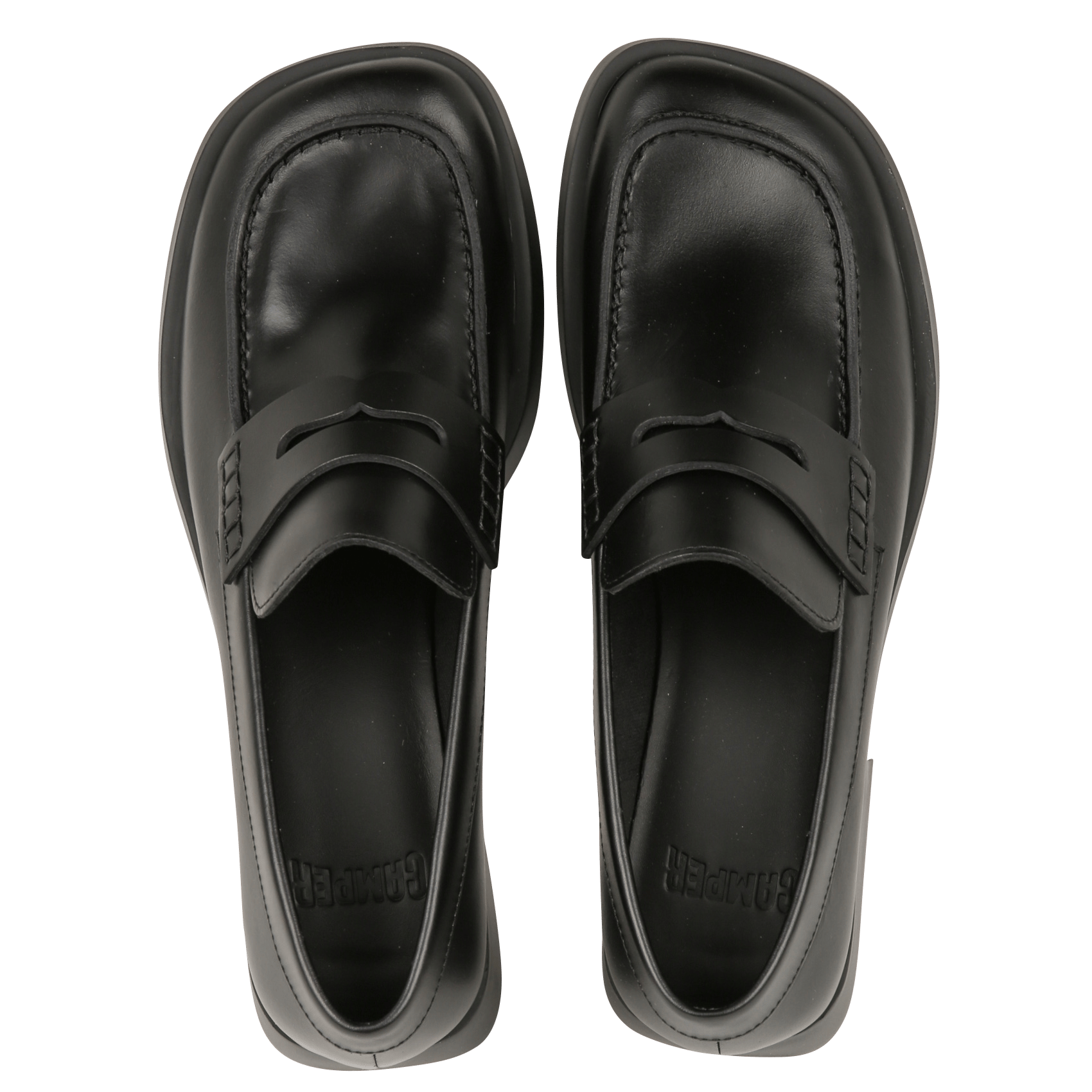 Mocassins unis en cuir CAMPER Noir