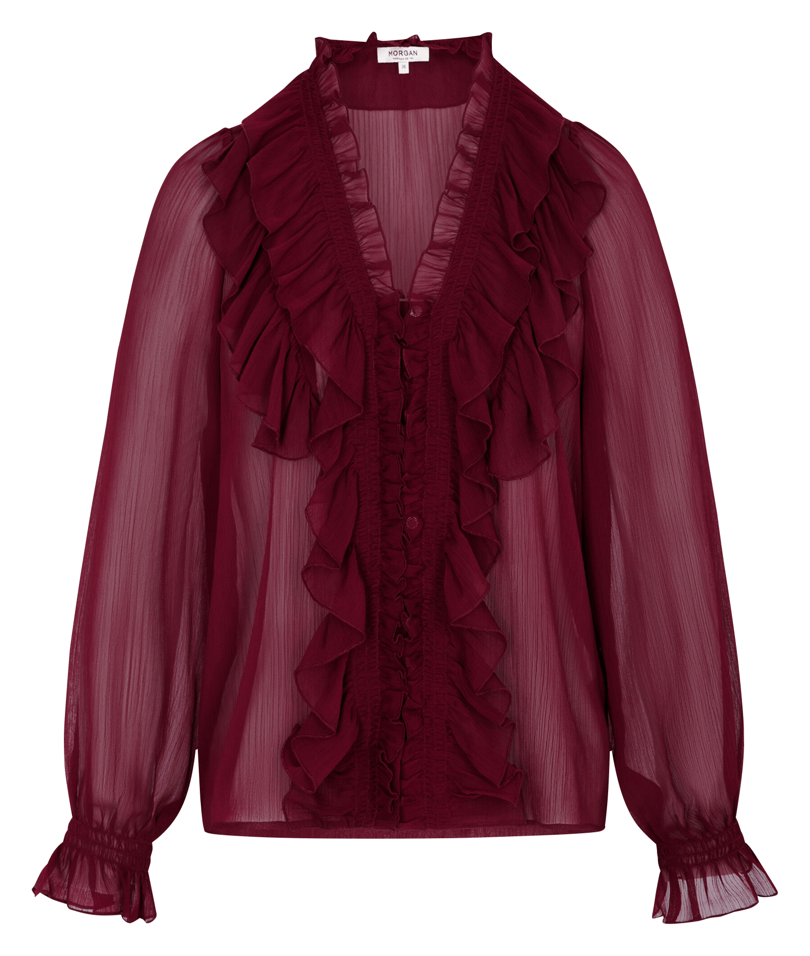 Blouse met V-hals | Rood MORGAN Dames